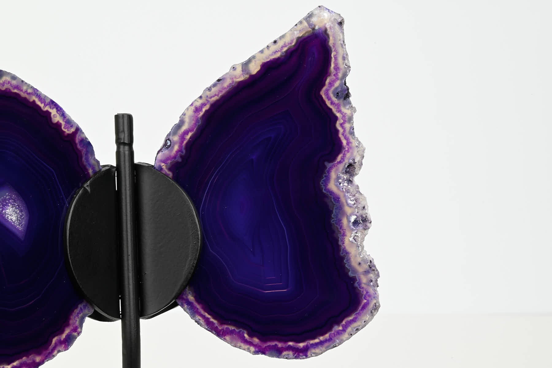 Purple Agate Butterfly on Stand - 0.4kg and 19cm Tall - #BUPURP-10012