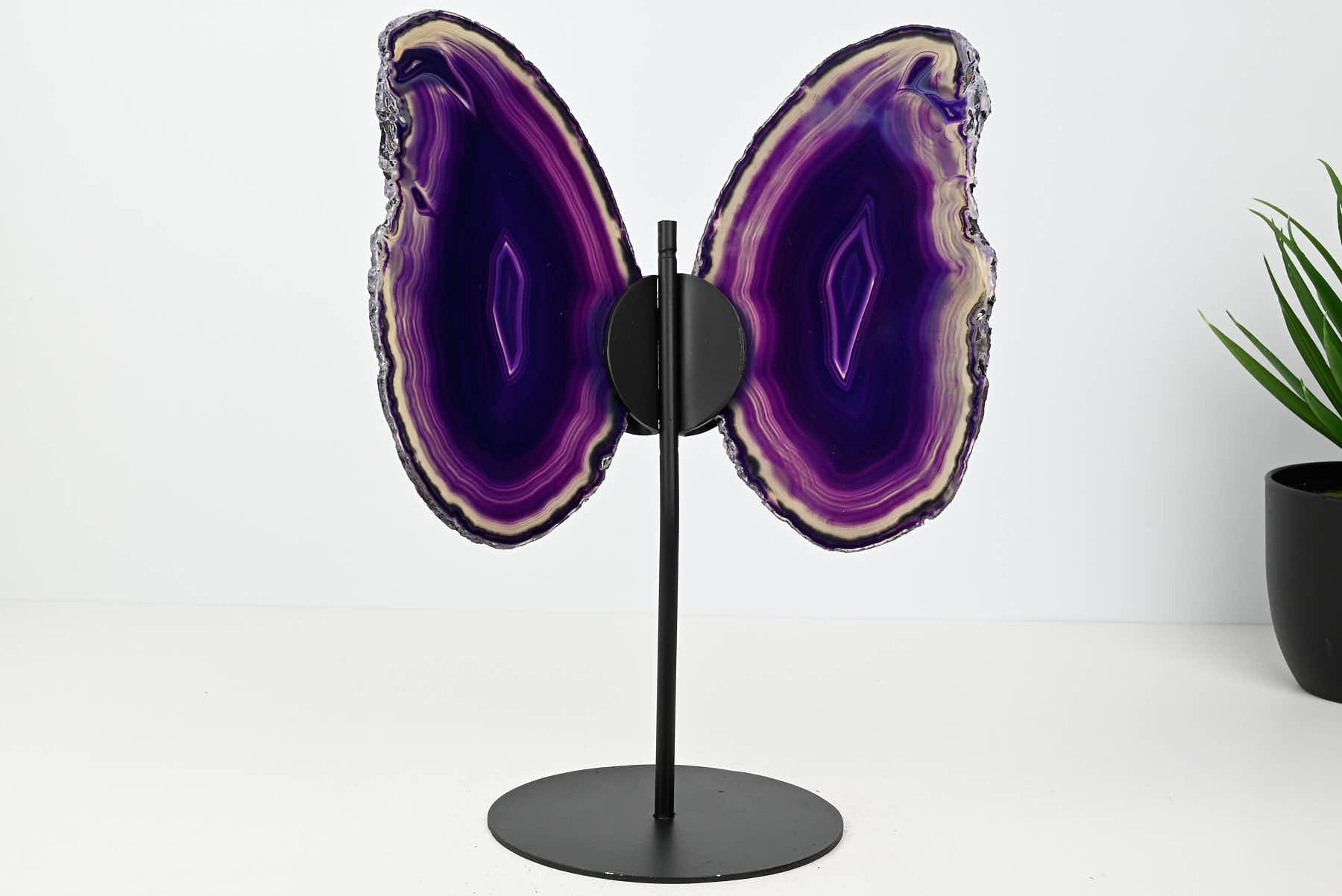 Purple Agate Butterfly on Stand - 0.71kg and 26cm Tall - #BUPURP-10003