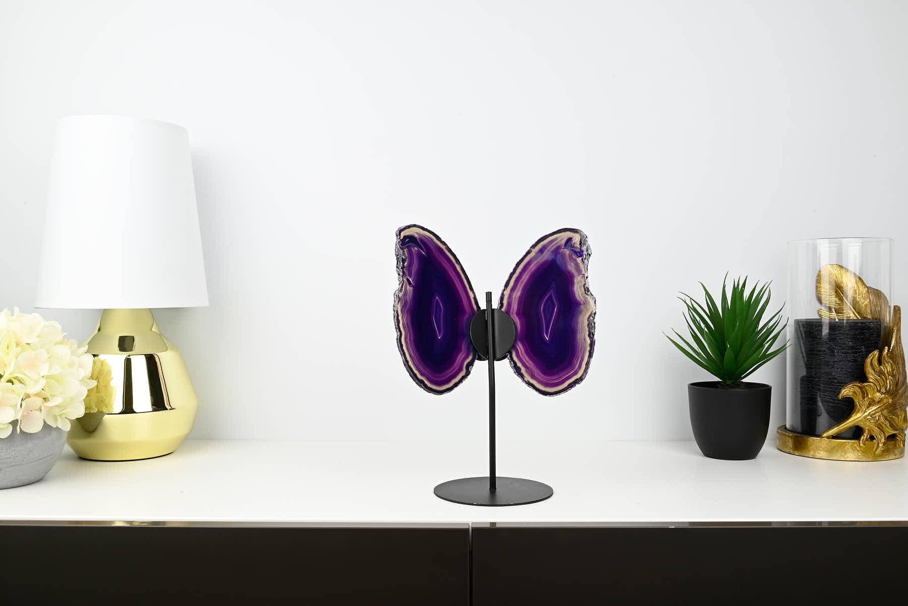 Purple Agate Butterfly on Stand - 0.71kg and 26cm Tall - #BUPURP-10003