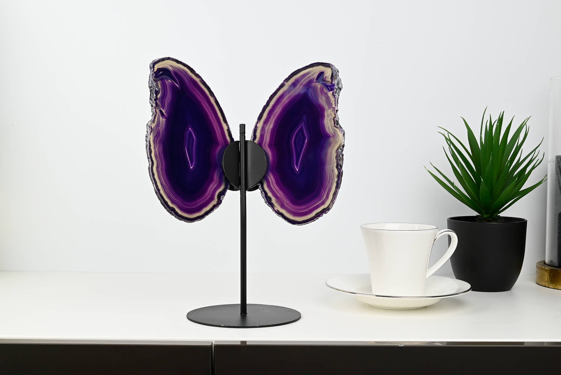 Purple Agate Butterfly on Stand - 0.71kg and 26cm Tall - #BUPURP-10003