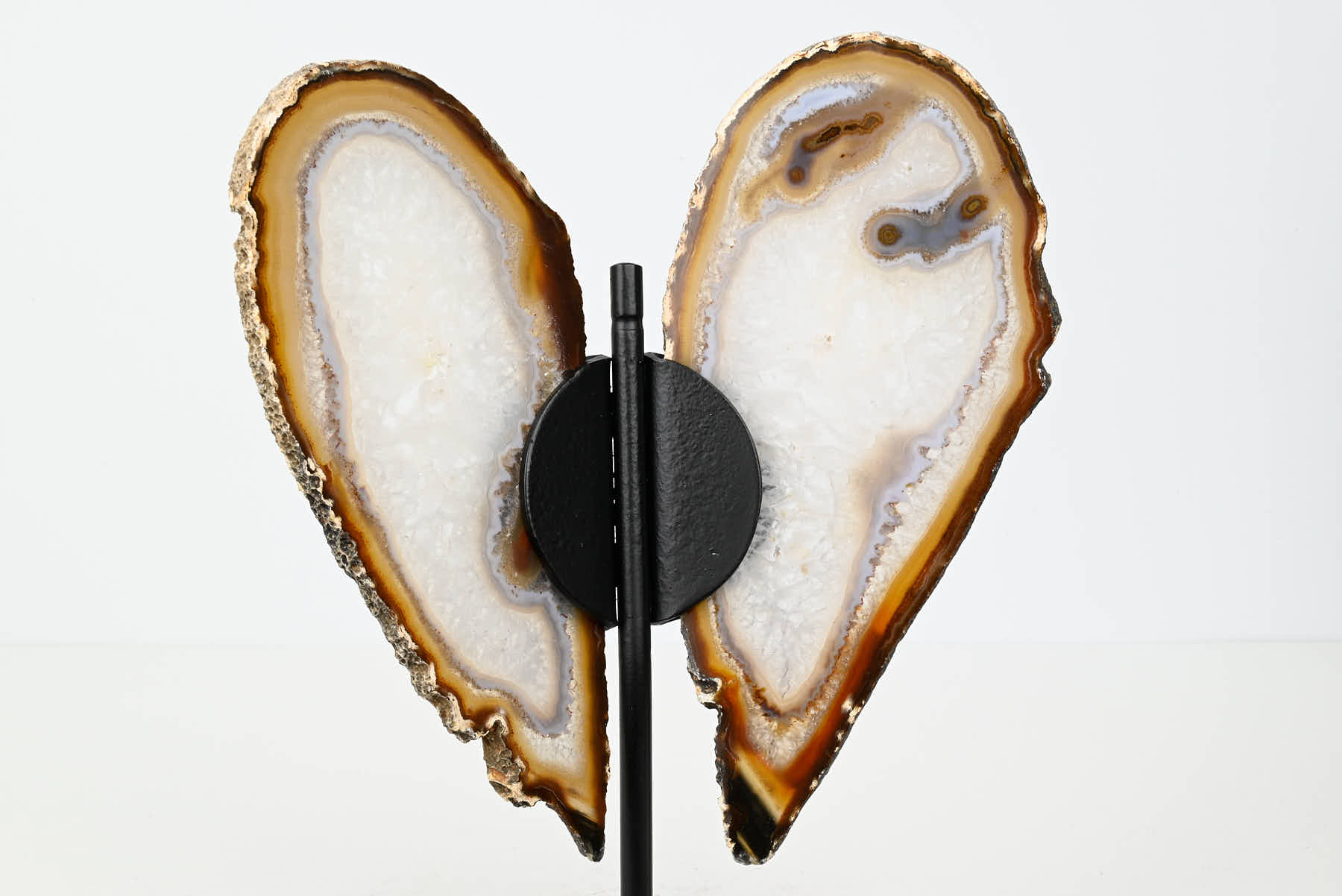 Natural Agate Butterfly on Stand - 0.49kg and 20cm Tall - #BUNATU-10019