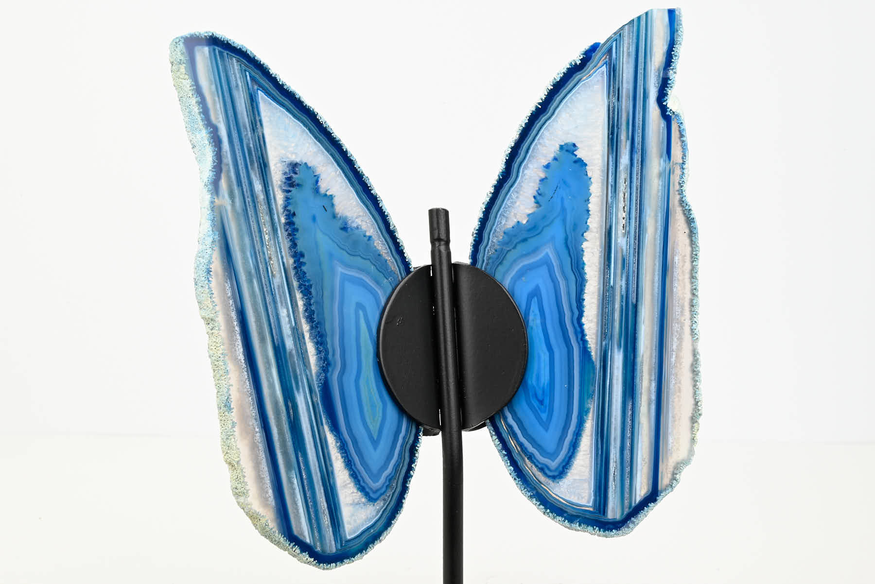 Blue Agate Butterfly on Stand - 0.54kg and 21cm Tall - #BUBLUE-10016