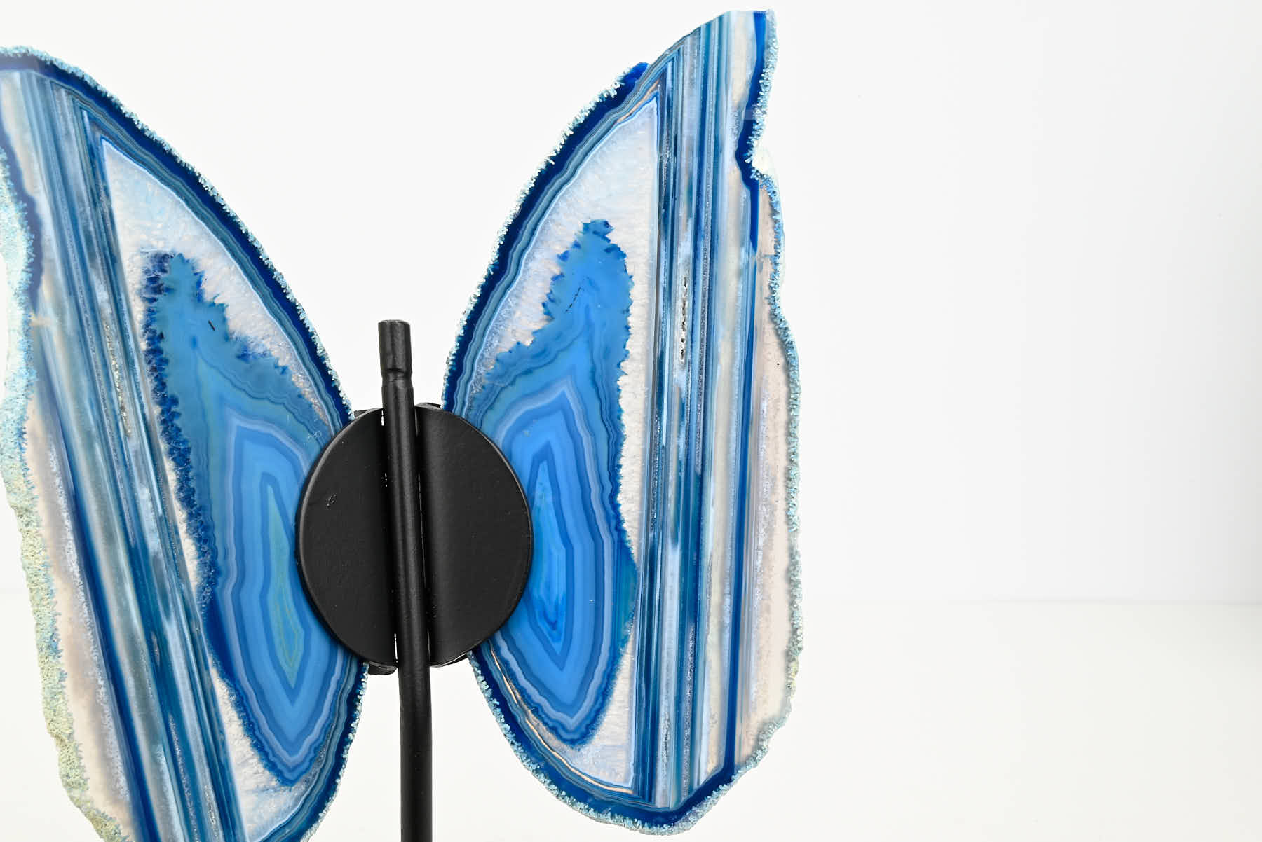 Blue Agate Butterfly on Stand - 0.54kg and 21cm Tall - #BUBLUE-10016