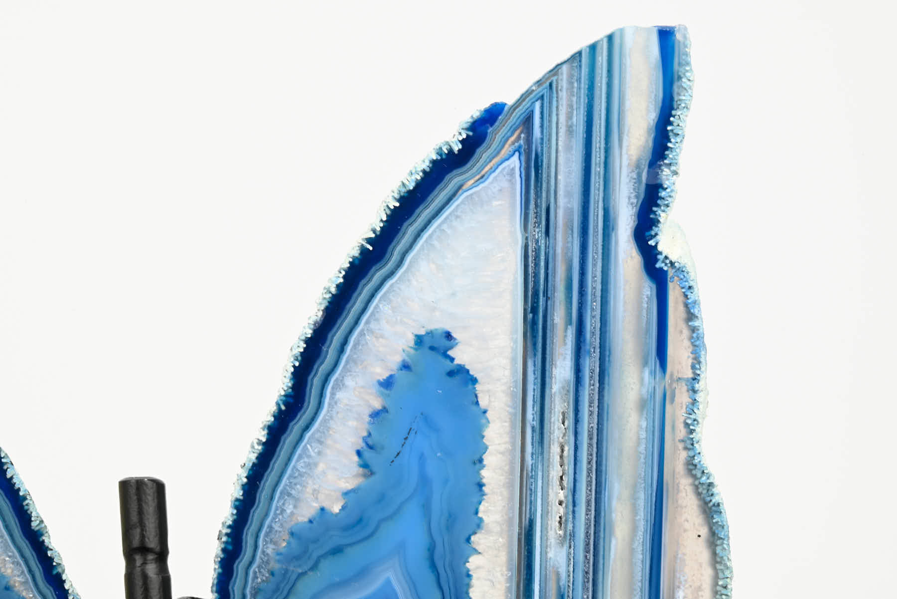 Blue Agate Butterfly on Stand - 0.54kg and 21cm Tall - #BUBLUE-10016
