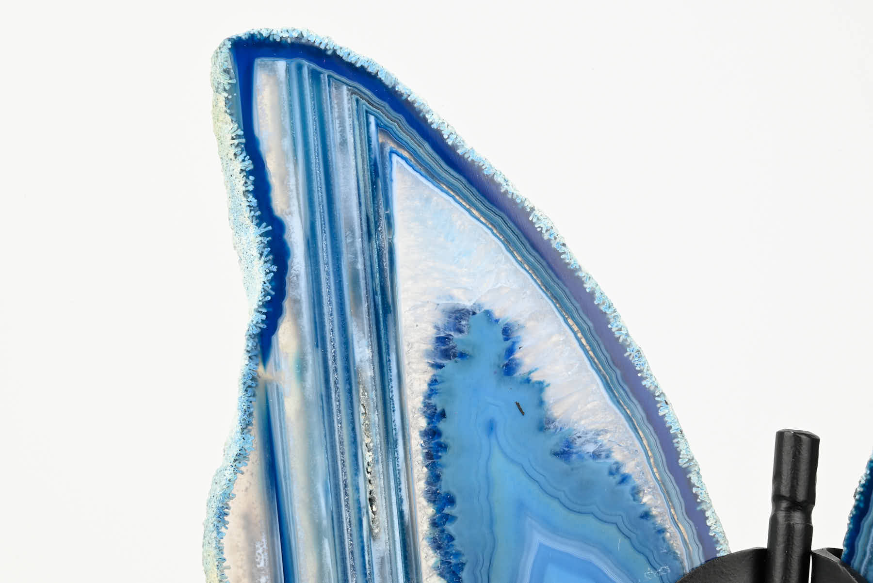 Blue Agate Butterfly on Stand - 0.54kg and 21cm Tall - #BUBLUE-10016