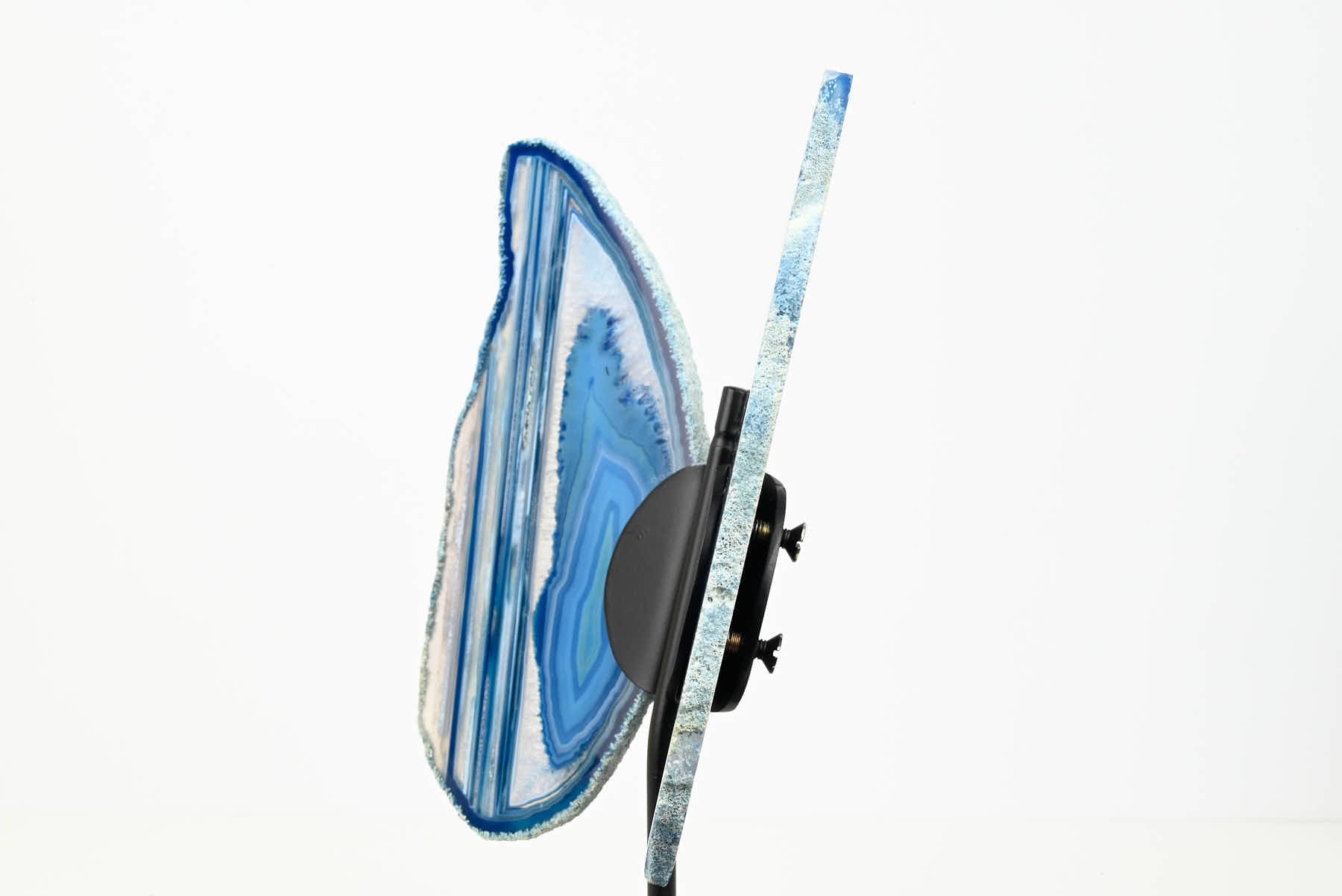 Blue Agate Butterfly on Stand - 0.54kg and 21cm Tall - #BUBLUE-10016