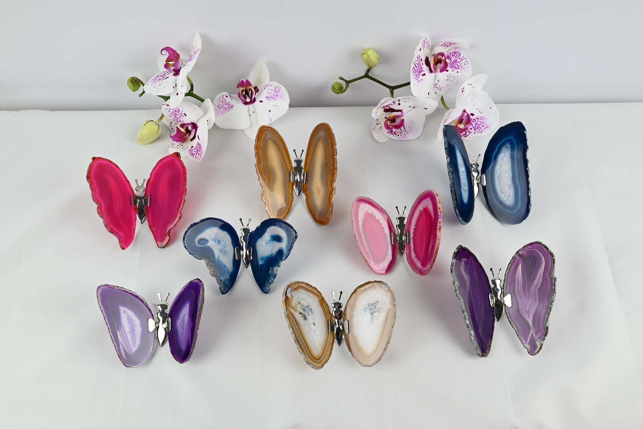 Blue Agate "Butterfly" Freestanding 12cm - #BUBLUF-90027