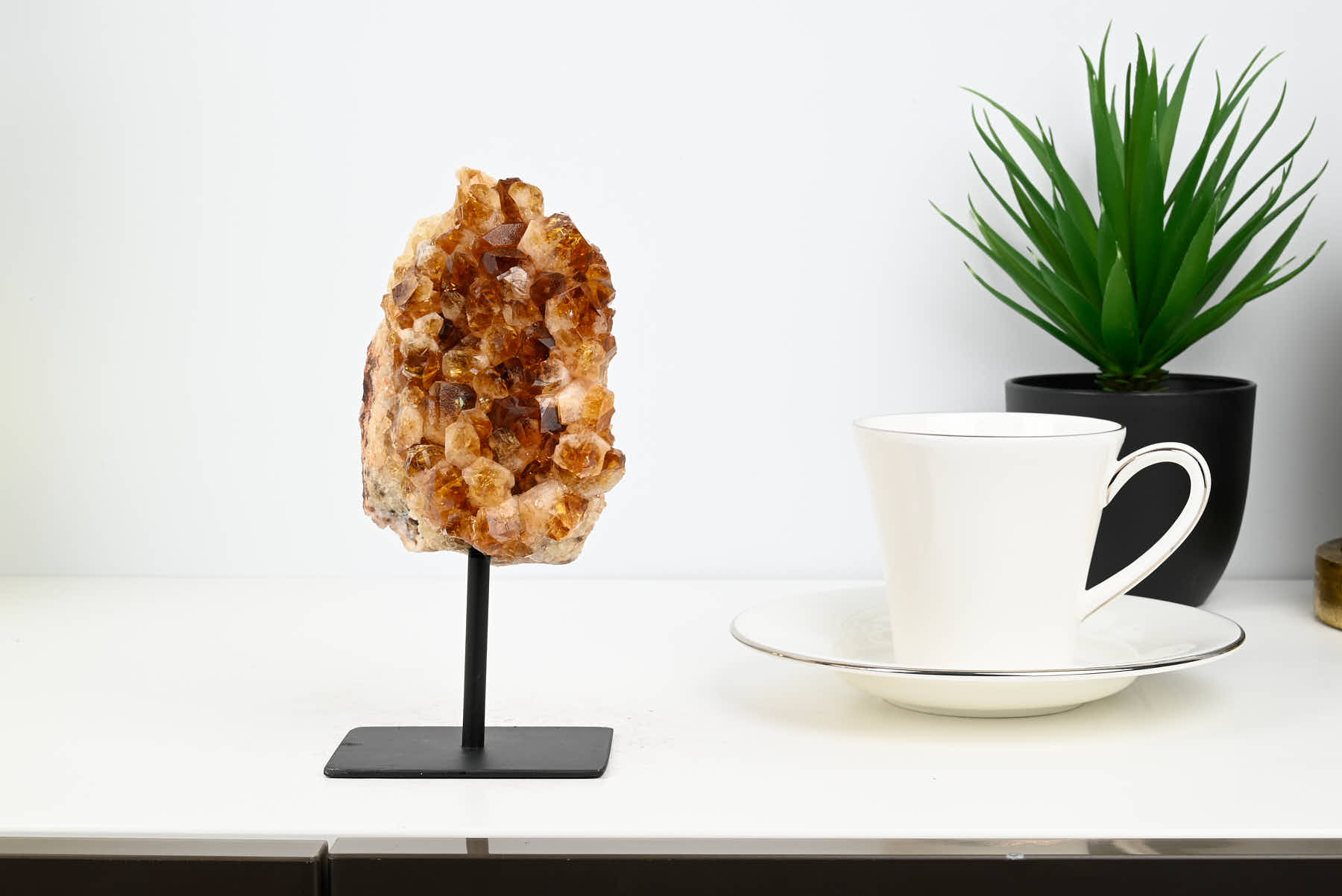 Extra Quality Citrine Cluster on Stand - Small 17cm Tall - #CLUSCI-63013