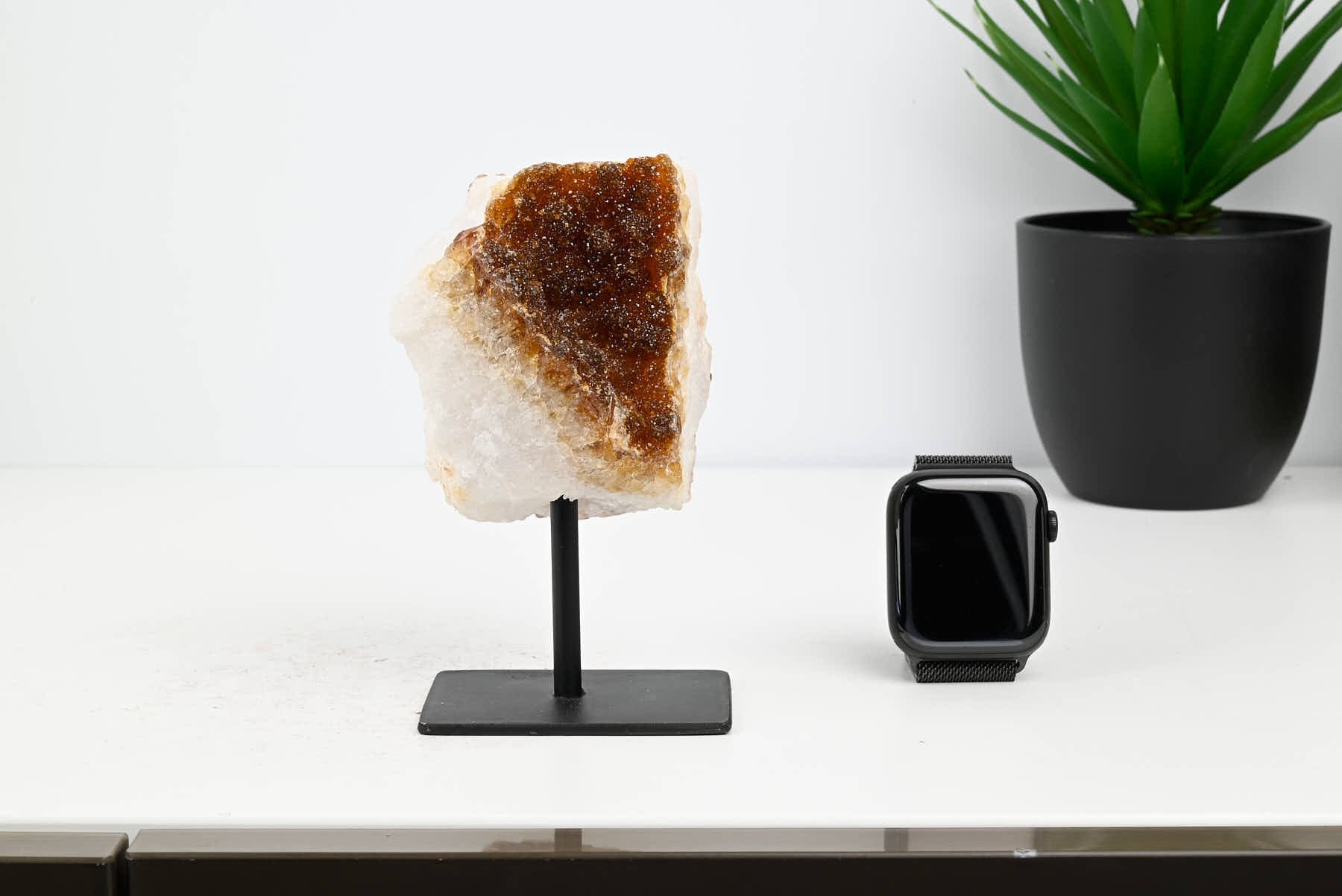 Extra Quality Citrine Cluster on Stand - Small 12cm Tall - #CLUSCI-63015