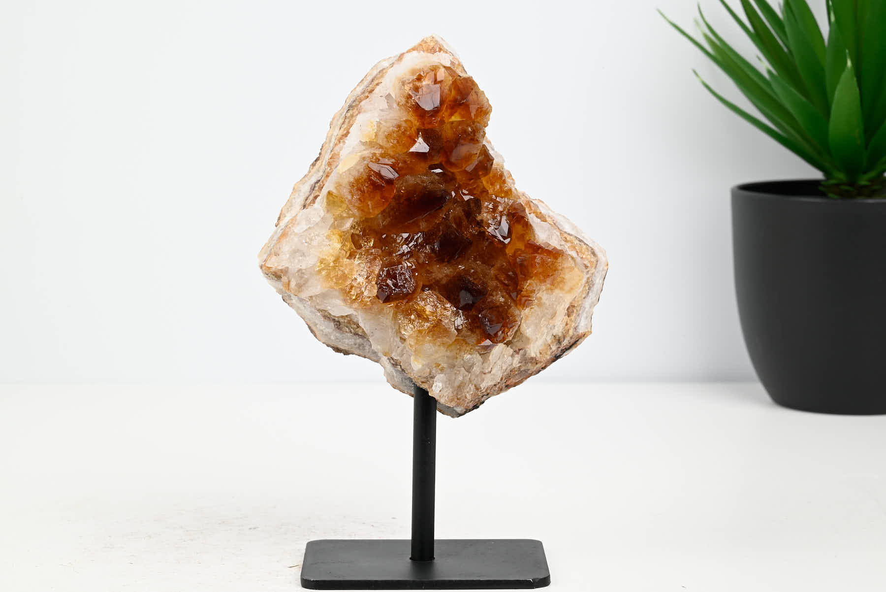 Extra Quality Citrine Cluster on Stand - Small 15cm Tall - #CLUSCI-63017