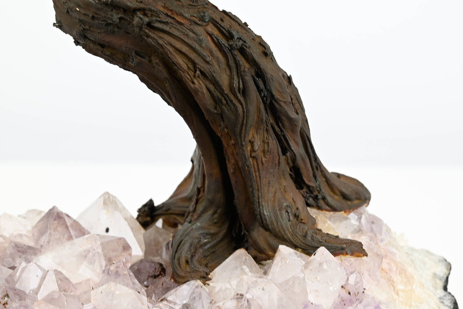 Handmade 36cm Tall Gemstone Tree with Amethyst base and 180 Citrine gems - #TRCITR-36001