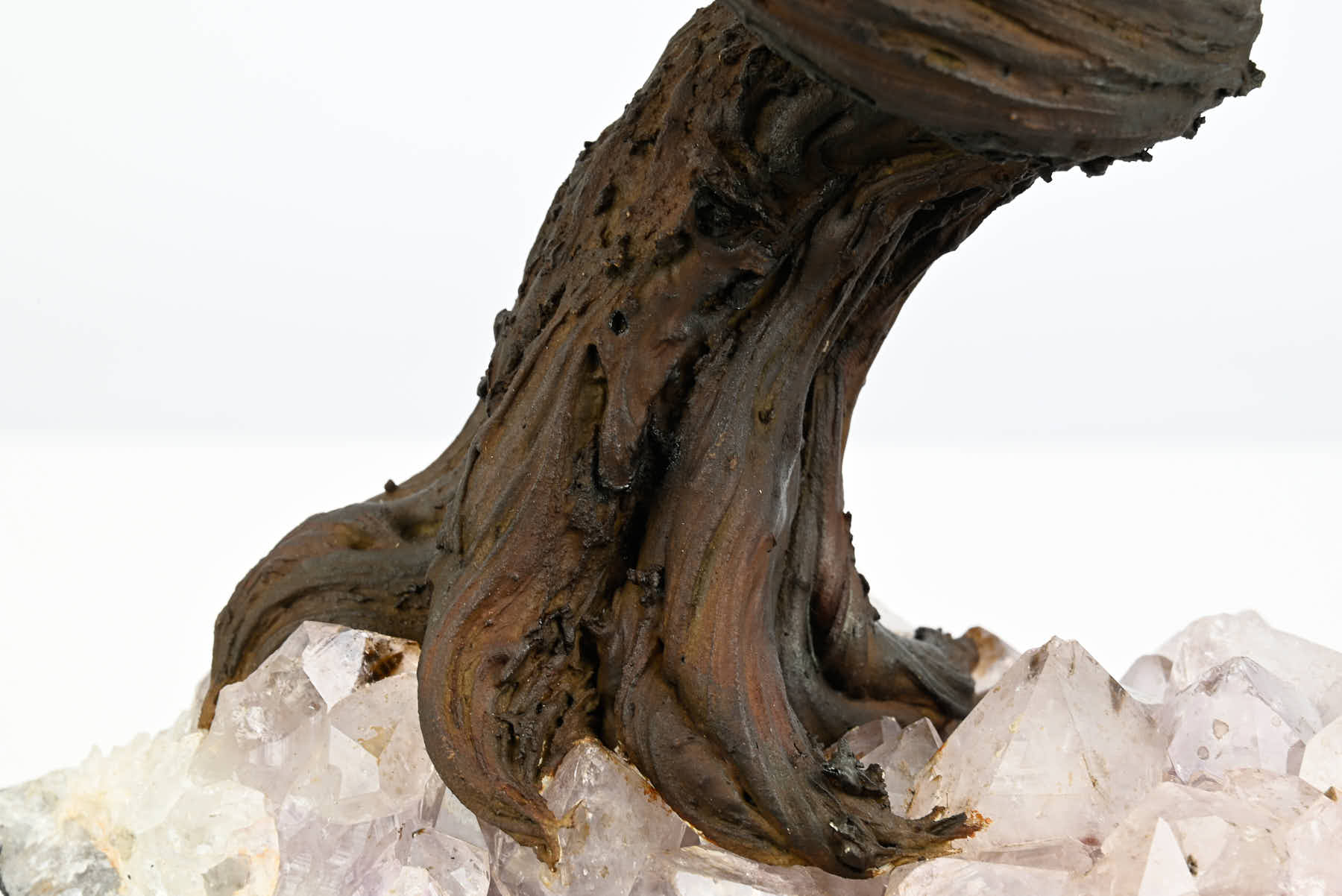 Handmade 36cm Tall Gemstone Tree with Amethyst base and 180 Citrine gems - #TRCITR-36001