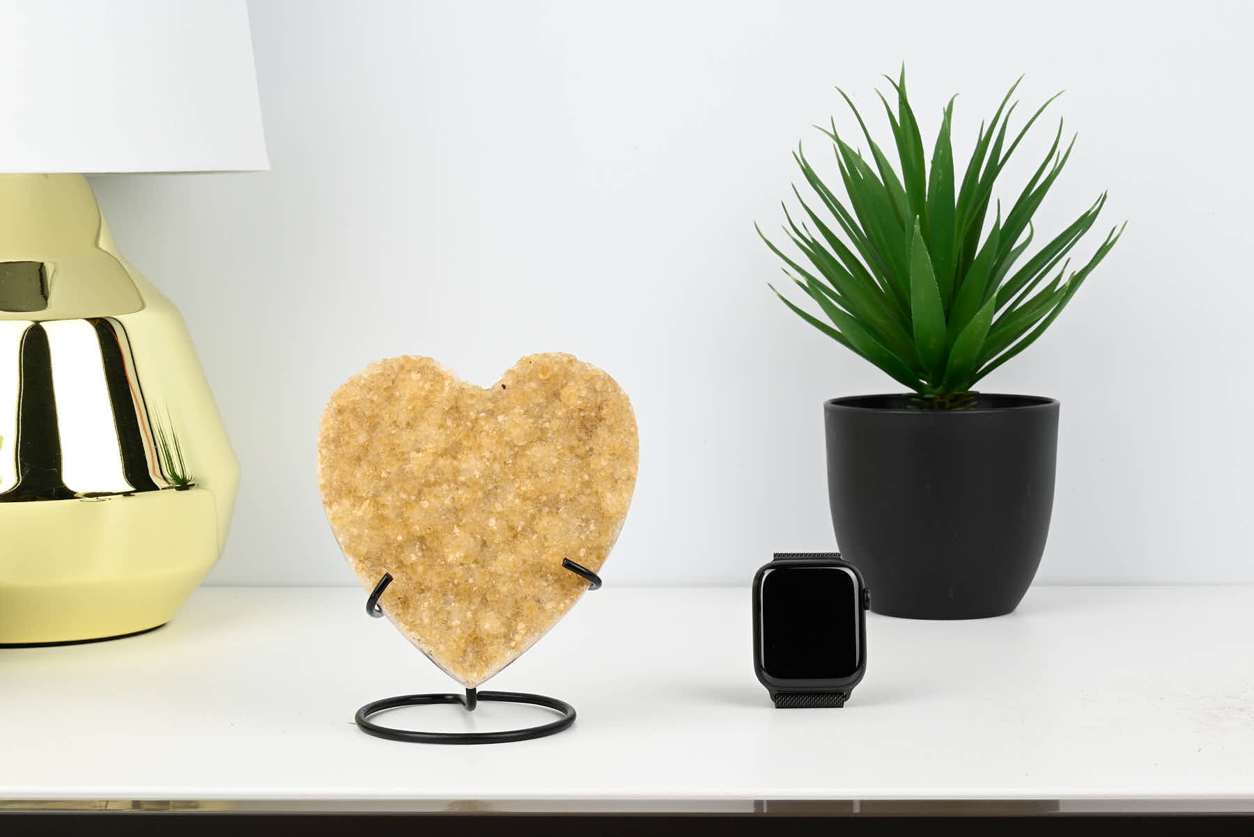 Extra Quality Citrine Heart - 0.56kg, 12cm high - #HTCITR-34022