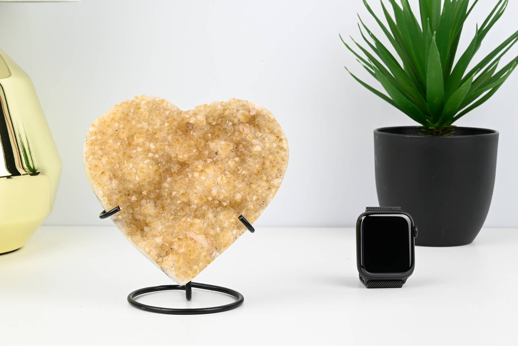 Extra Quality Citrine Heart - 0.45kg, 13cm high - #HTCITR-34028