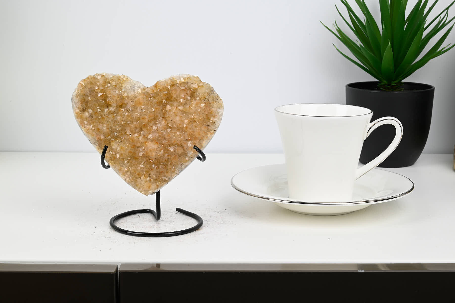 Extra Quality Citrine Heart - 0.98kg, 12cm high - #HTCITR-34009