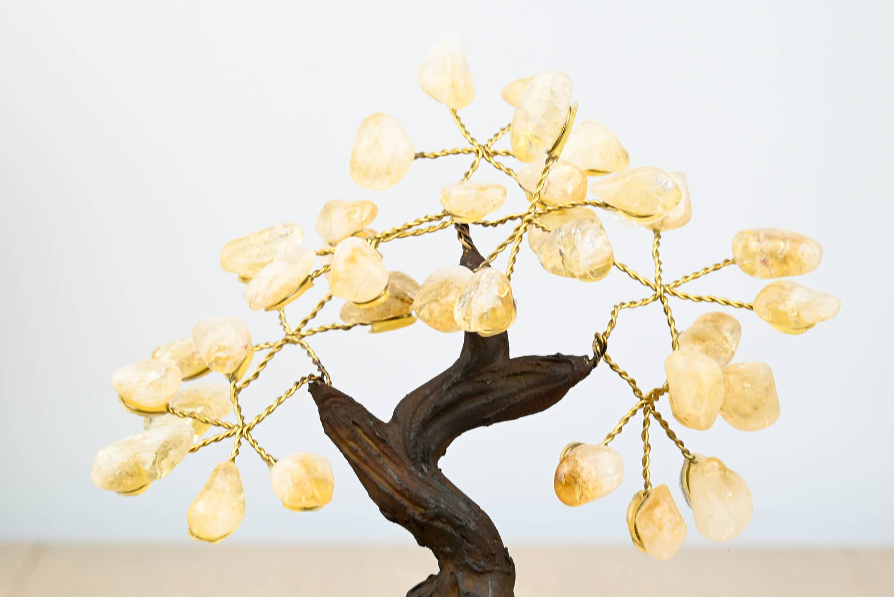 Handmade 13cm Tall Gemstone Tree with Amethyst base and 35 gems