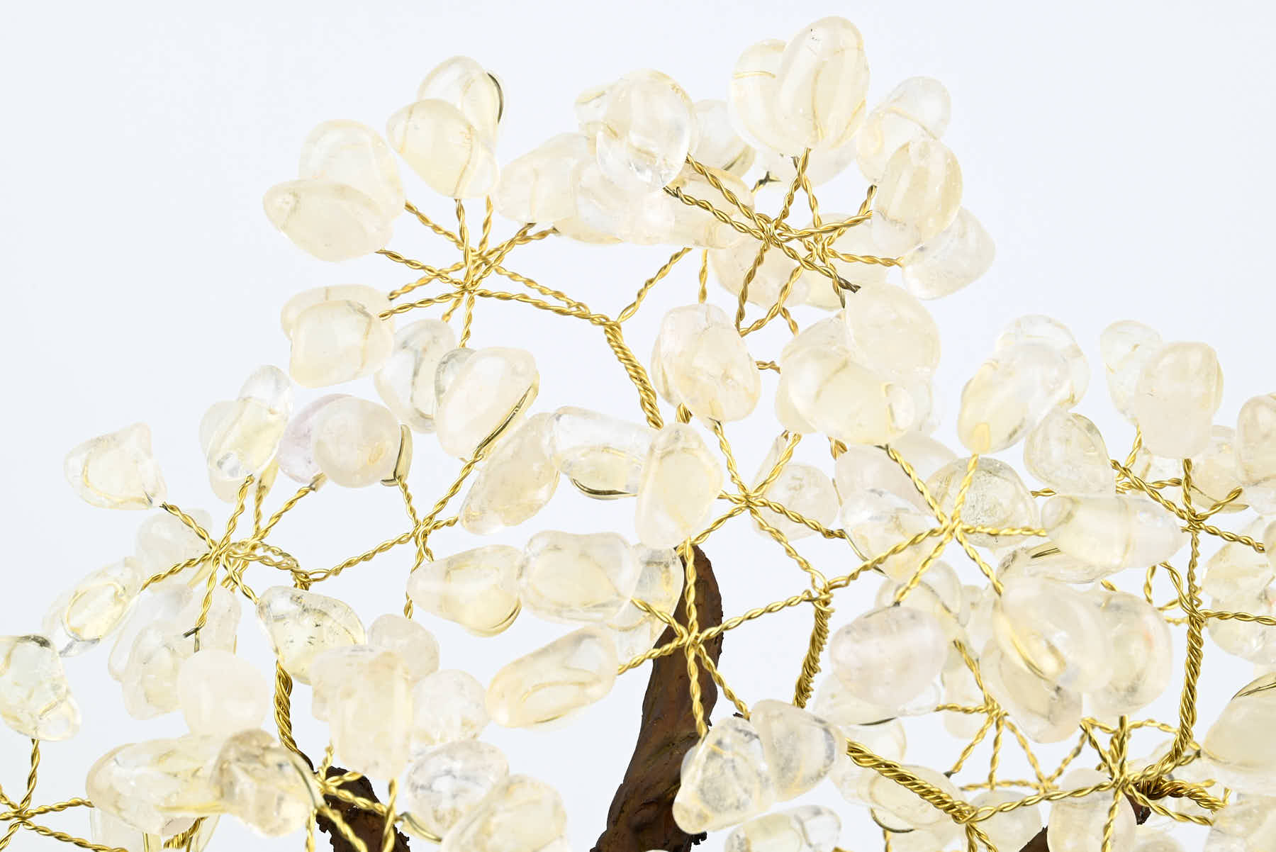 Handmade 38cm Tall Gemstone Tree with Amethyst base and 180 Clear Quartz gems - #TRCLEA-36002