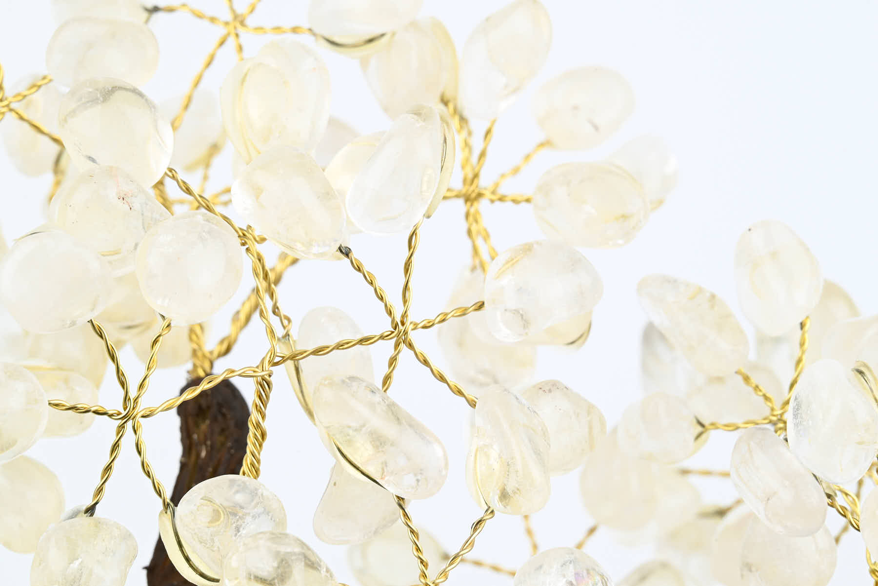 Handmade 39cm Tall Gemstone Tree with Amethyst base and 180 Clear Quartz gems - #TRCLEA-36003