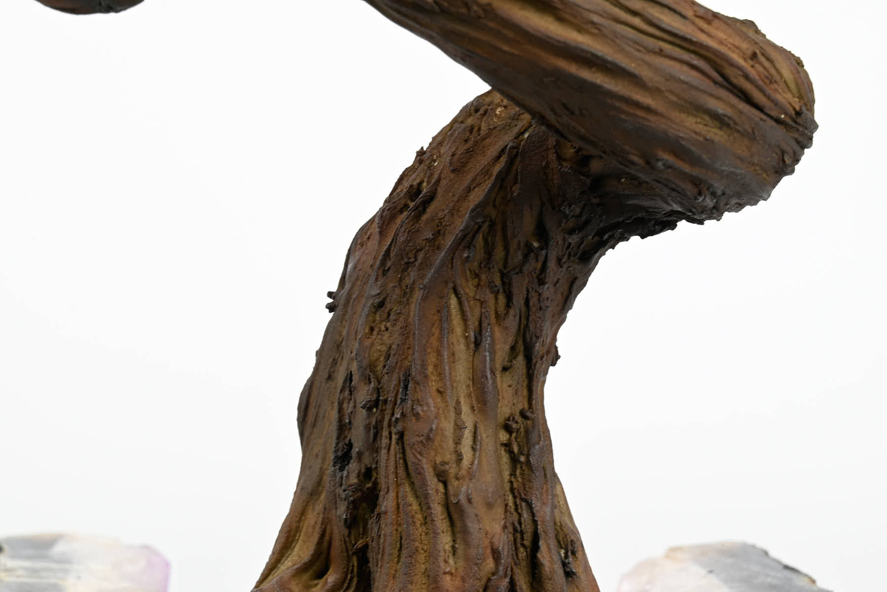 Handmade 38cm Tall Gemstone Tree with Amethyst base and 180 Clear Quartz gems - #TRCLEA-36001