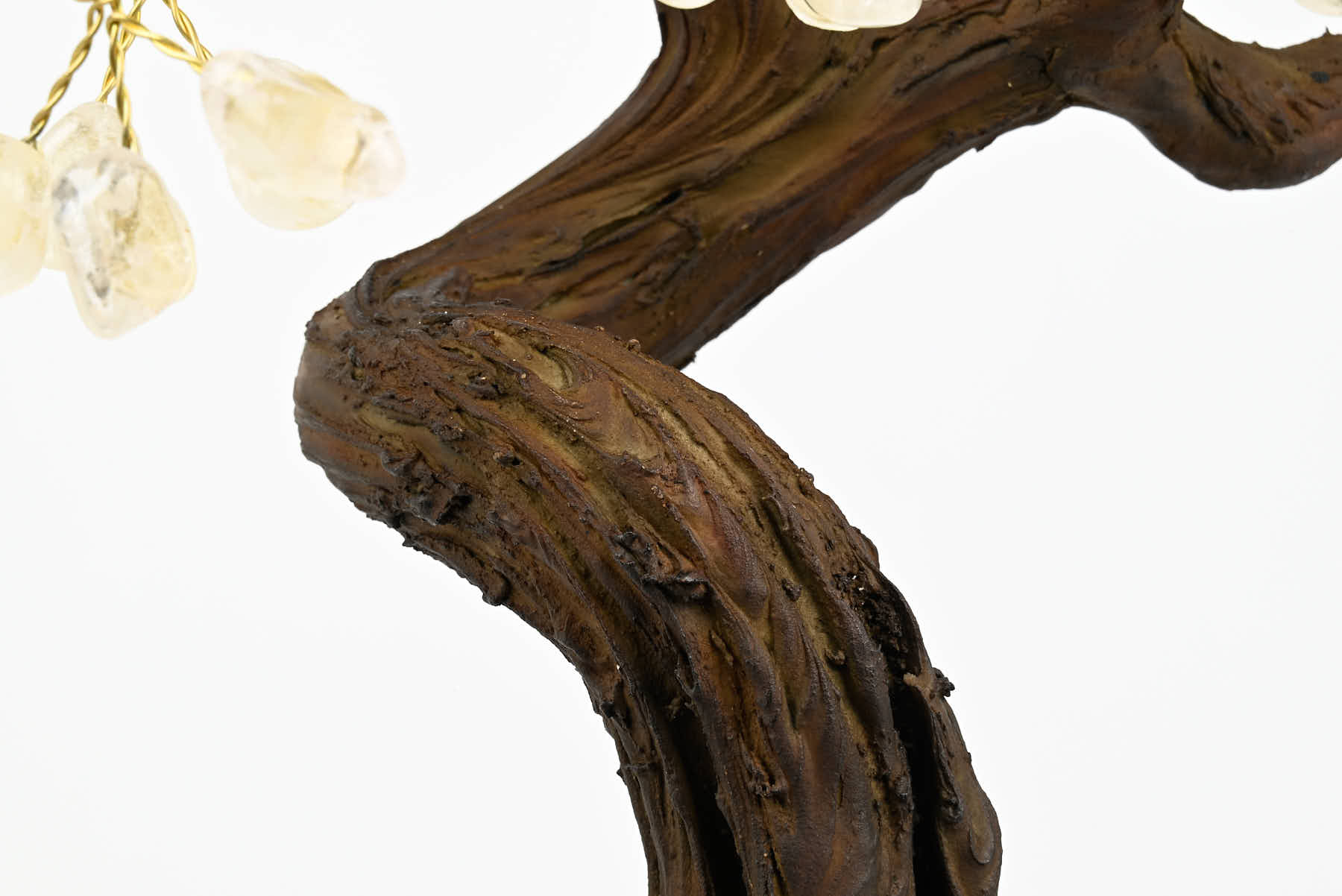 Handmade 38cm Tall Gemstone Tree with Amethyst base and 180 Clear Quartz gems - #TRCLEA-36001