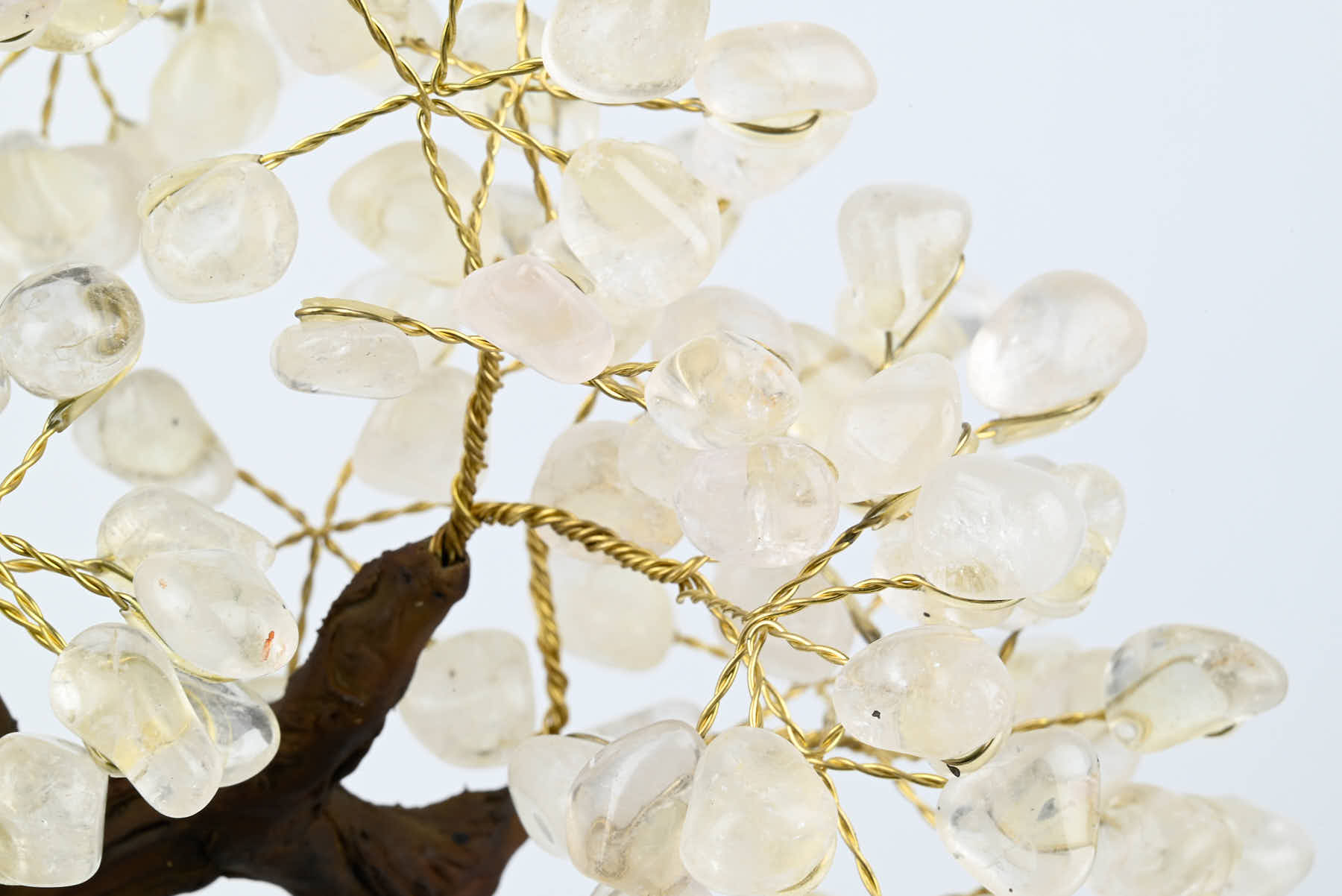 Handmade 38cm Tall Gemstone Tree with Amethyst base and 180 Clear Quartz gems - #TRCLEA-36001