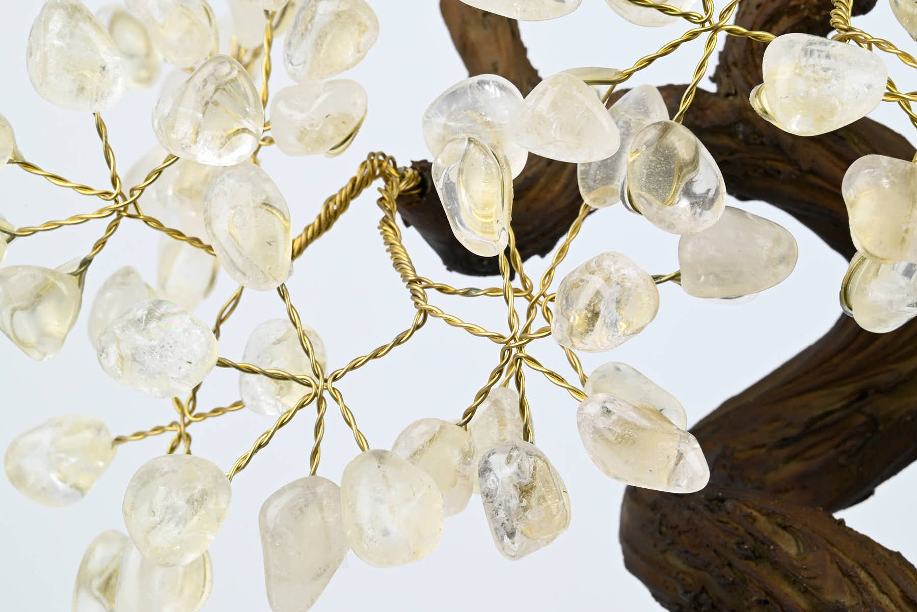 Handmade 38cm Tall Gemstone Tree with Amethyst base and 180 Clear Quartz gems - #TRCLEA-36001