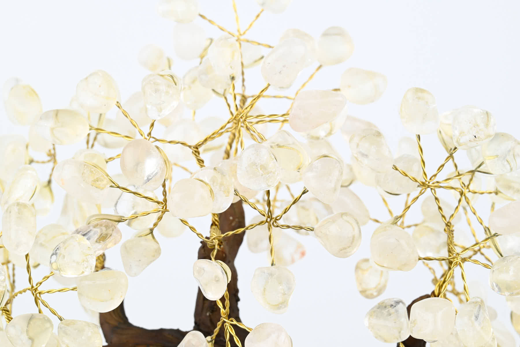 Handmade 39cm Tall Gemstone Tree with Amethyst base and 180 Clear Quartz gems - #TRCLEA-36004