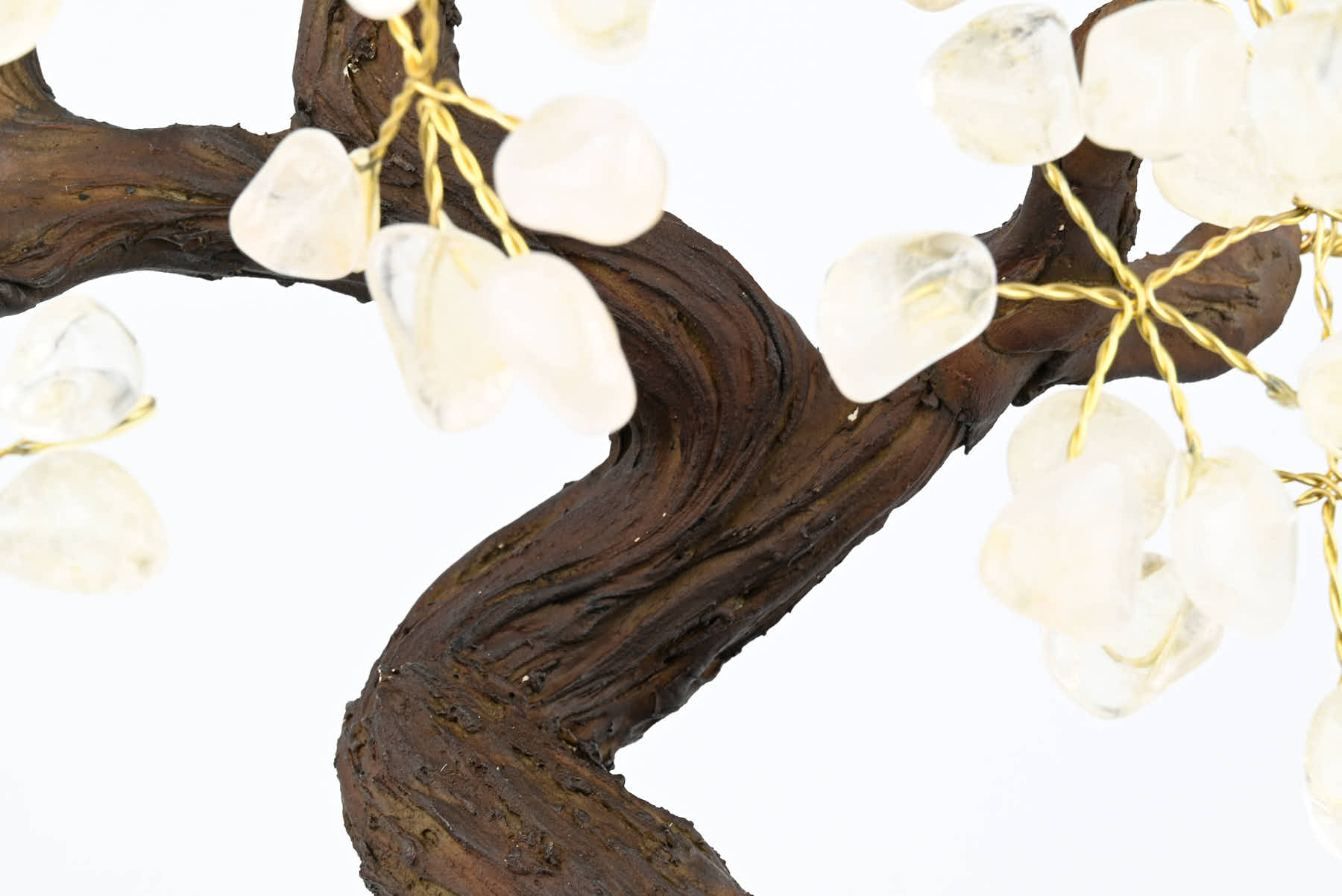 Handmade 39cm Tall Gemstone Tree with Amethyst base and 180 Clear Quartz gems - #TRCLEA-36004