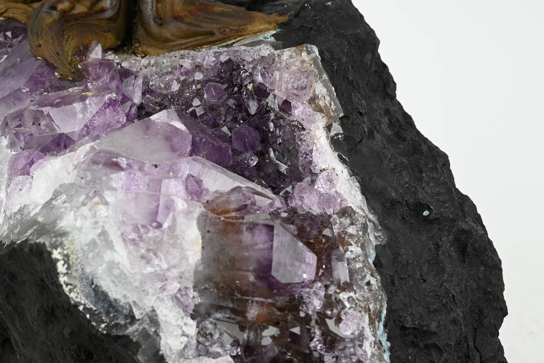 Handmade 39cm Tall Gemstone Tree with Amethyst base and 180 Clear Quartz gems - #TRCLEA-36004