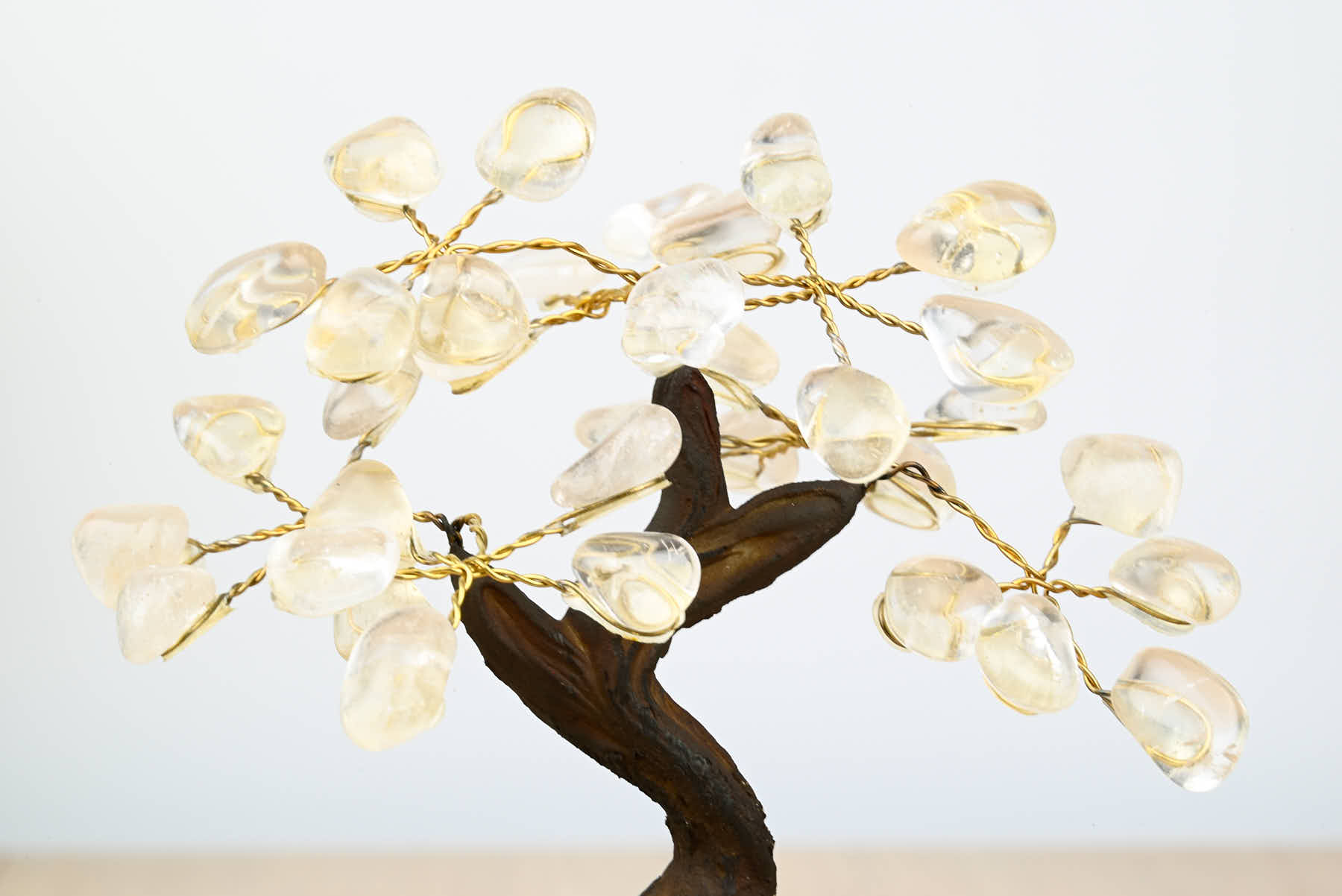 Handmade 13cm Tall Gemstone Tree with Amethyst base and 35 gems