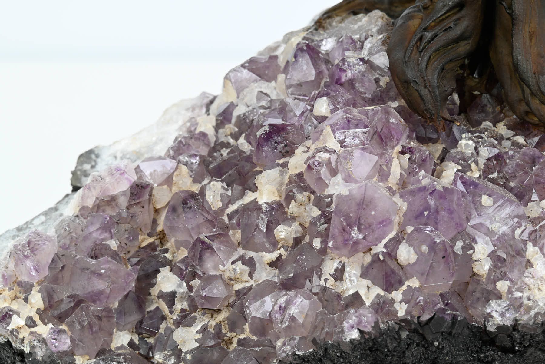 Handmade 37cm Tall Gemstone Tree with Amethyst base and 180 Green Quartz gems - #TRGREE-36002