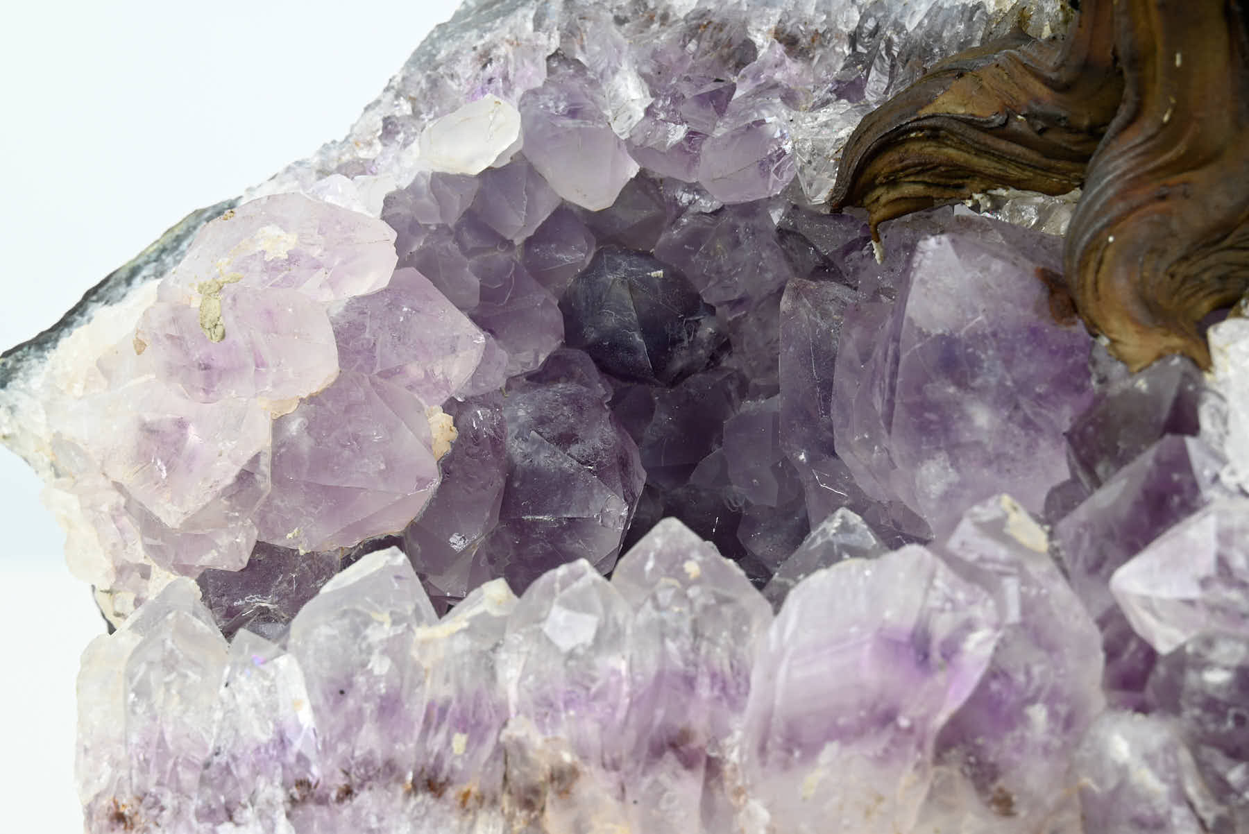 Handmade 40cm Tall Gemstone Tree with Amethyst base and 180 Green Quartz gems - #TRGREE-36001
