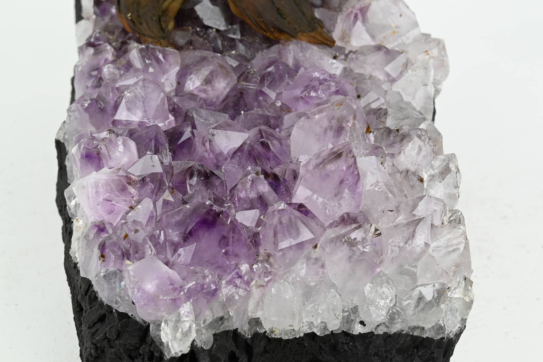 Handmade 38cm Tall Gemstone Tree with Amethyst base and 180 Green Quartz gems - #TRGREE-36004