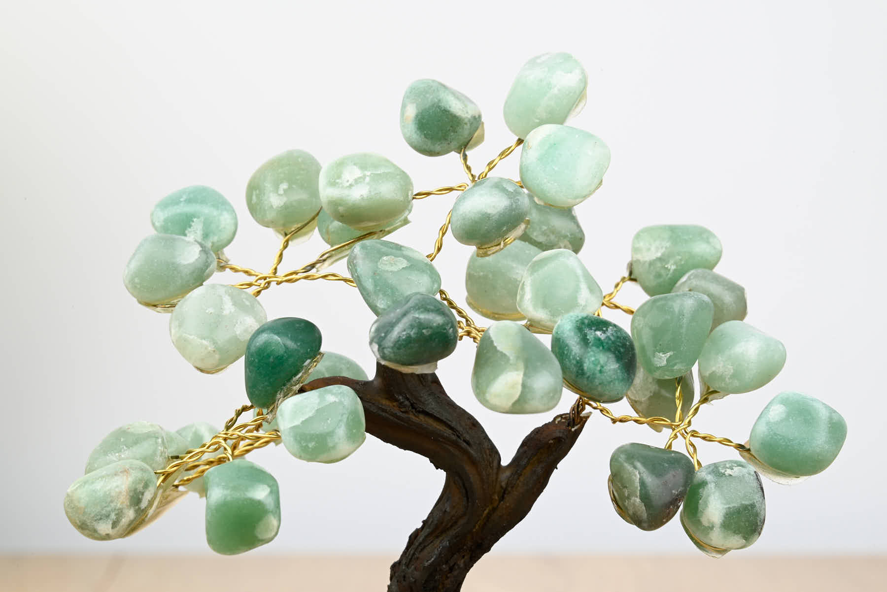 Handmade 13cm Tall Gemstone Tree with Amethyst base and 35 gems