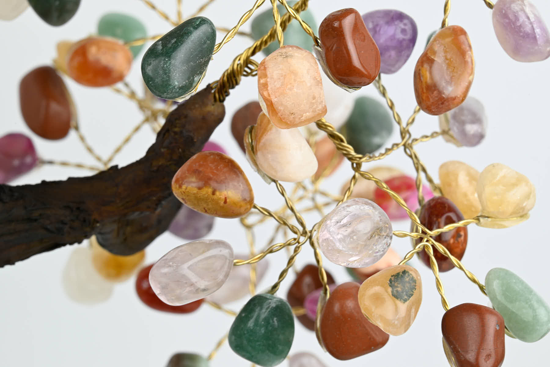 Handmade 48cm Tall Gemstone Tree with Amethyst base and 240 Mixed gems ...