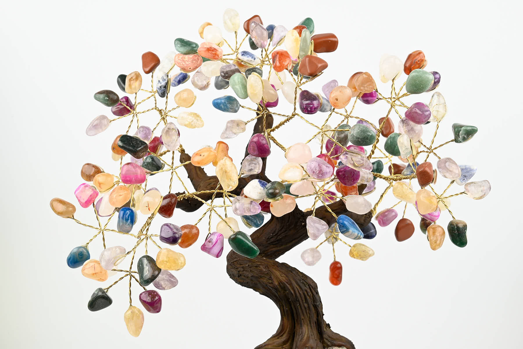 Handmade 36cm Tall Gemstone Tree with Amethyst base and 180 Mixed gems - #TRMIXE-36004