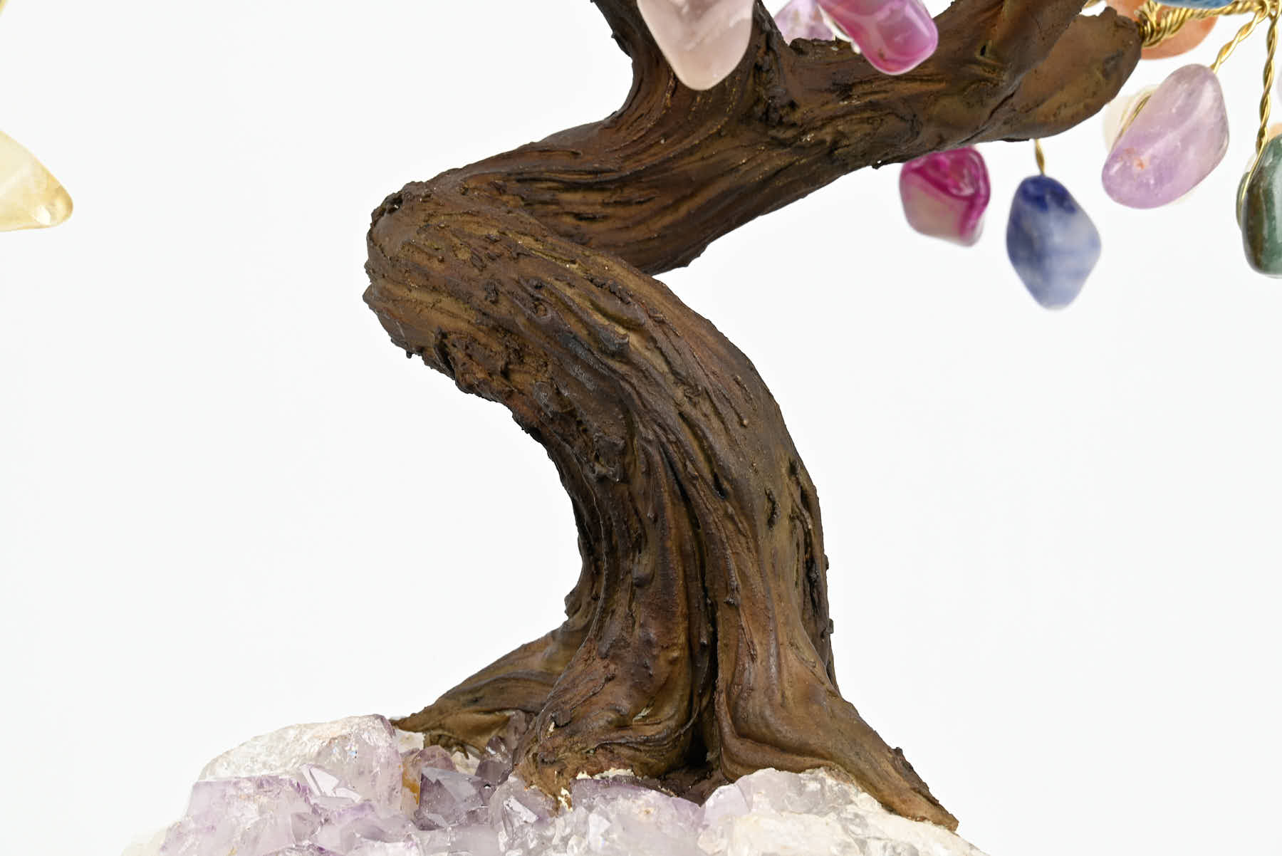Handmade 37cm Tall Gemstone Tree with Amethyst base and 180 Mixed gems - #TRMIXE-36003