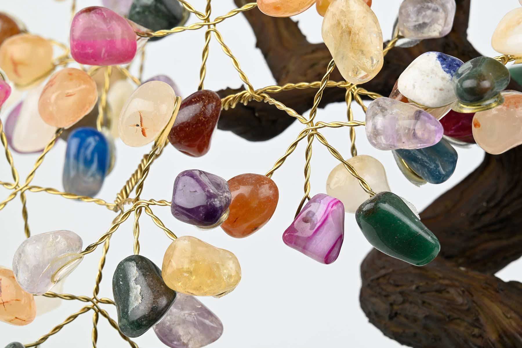 Handmade 36cm Tall Gemstone Tree with Amethyst base and 180 Mixed gems - #TRMIXE-36004