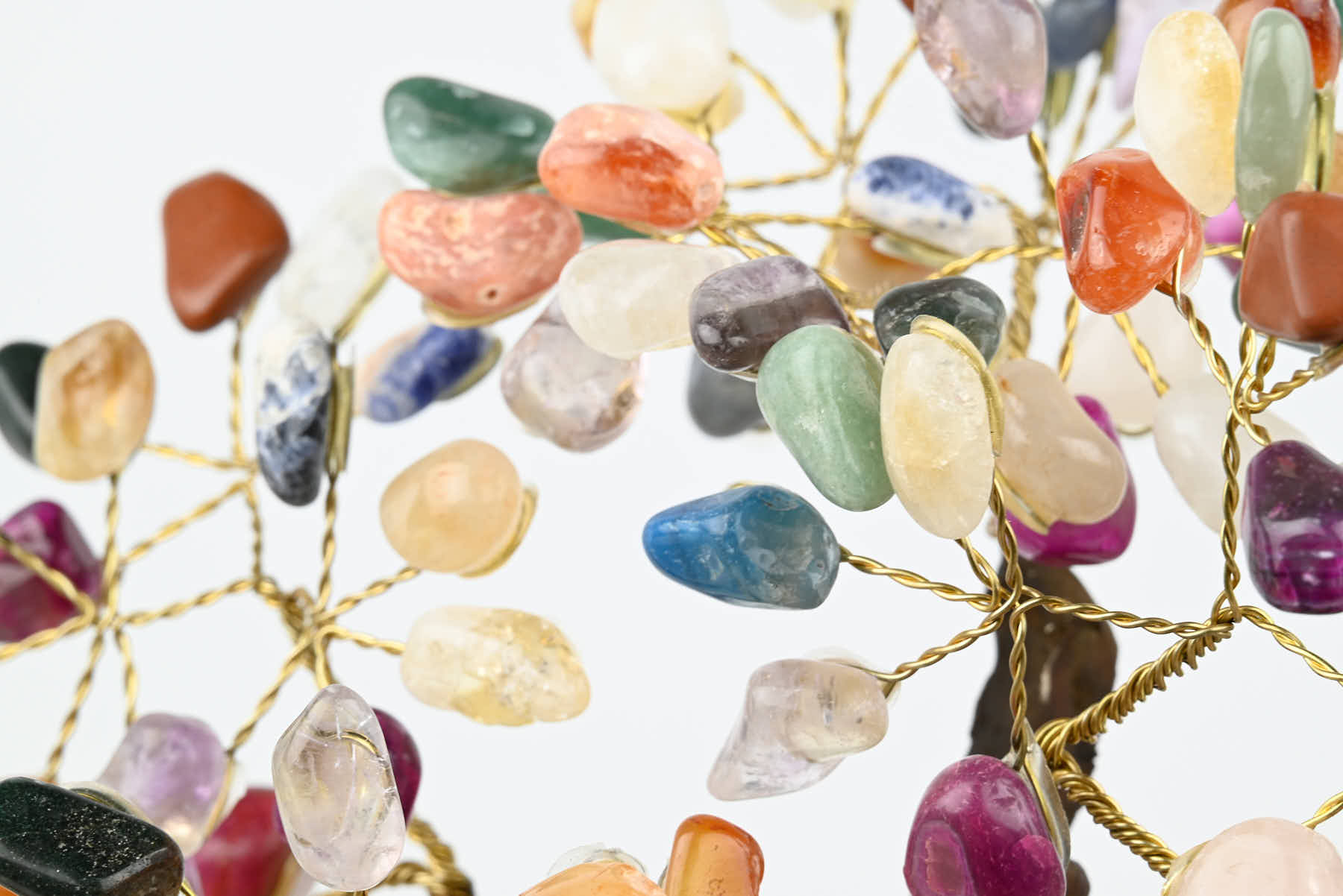 Handmade 36cm Tall Gemstone Tree with Amethyst base and 180 Mixed gems - #TRMIXE-36004