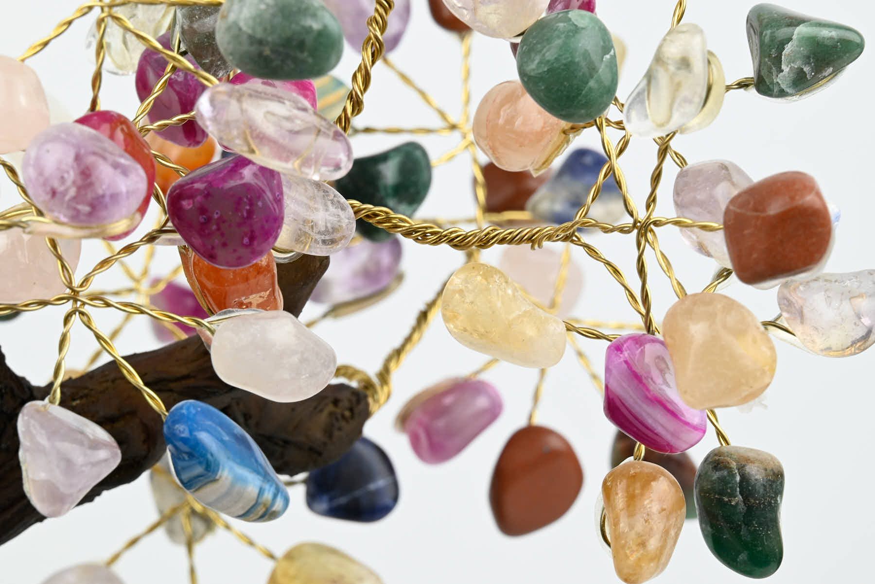 Handmade 36cm Tall Gemstone Tree with Amethyst base and 180 Mixed gems - #TRMIXE-36004