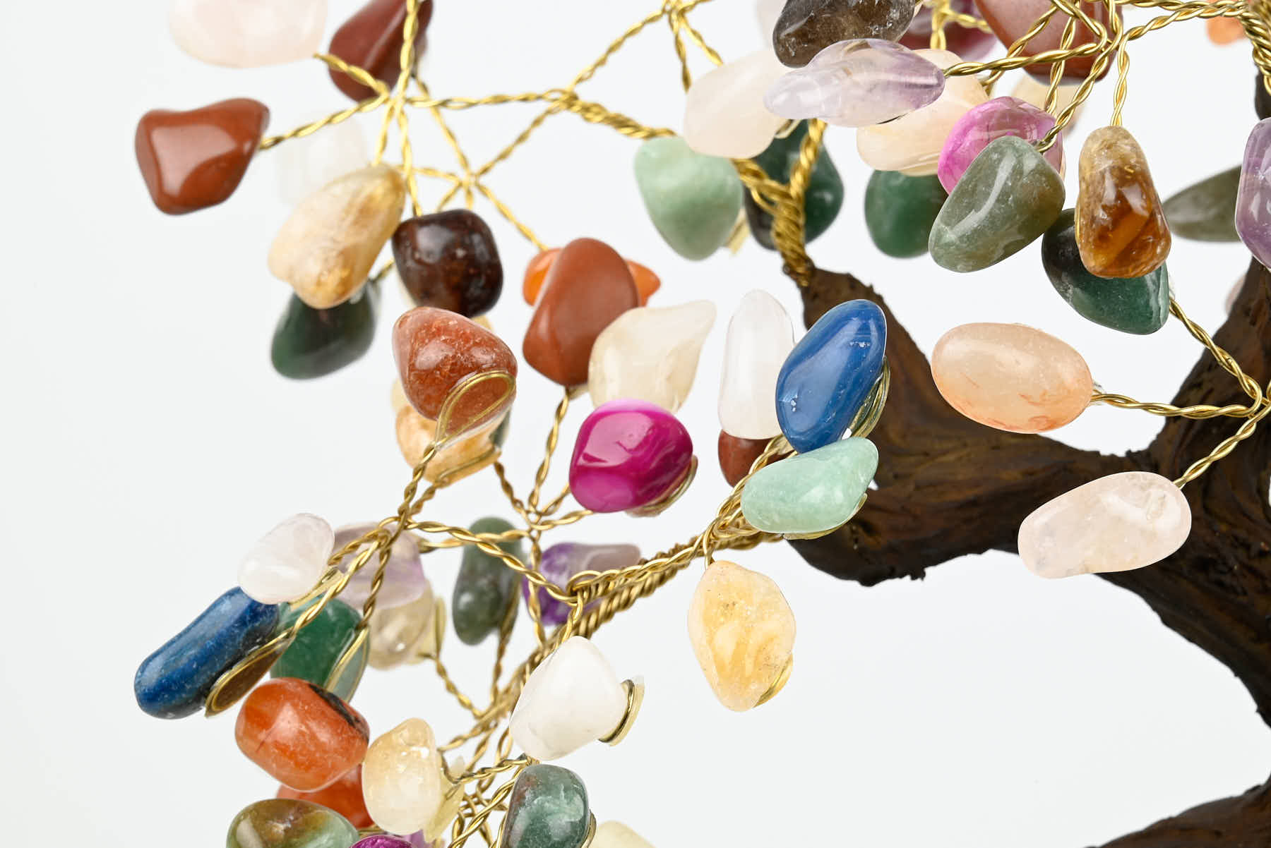 Handmade 37cm Tall Gemstone Tree with Amethyst base and 180 Mixed gems - #TRMIXE-36003