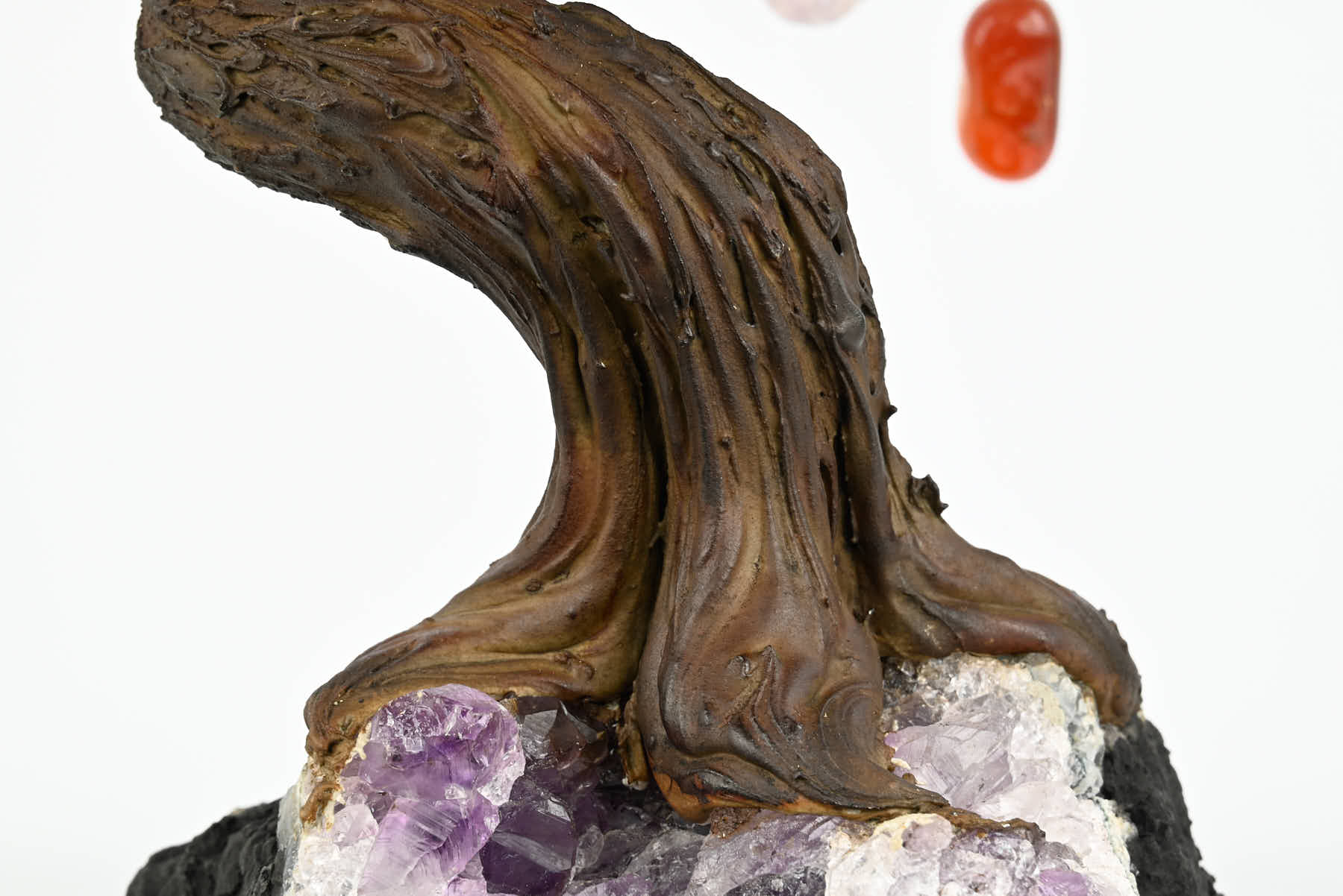 Handmade 36cm Tall Gemstone Tree with Amethyst base and 180 Mixed gems - #TRMIXE-36004