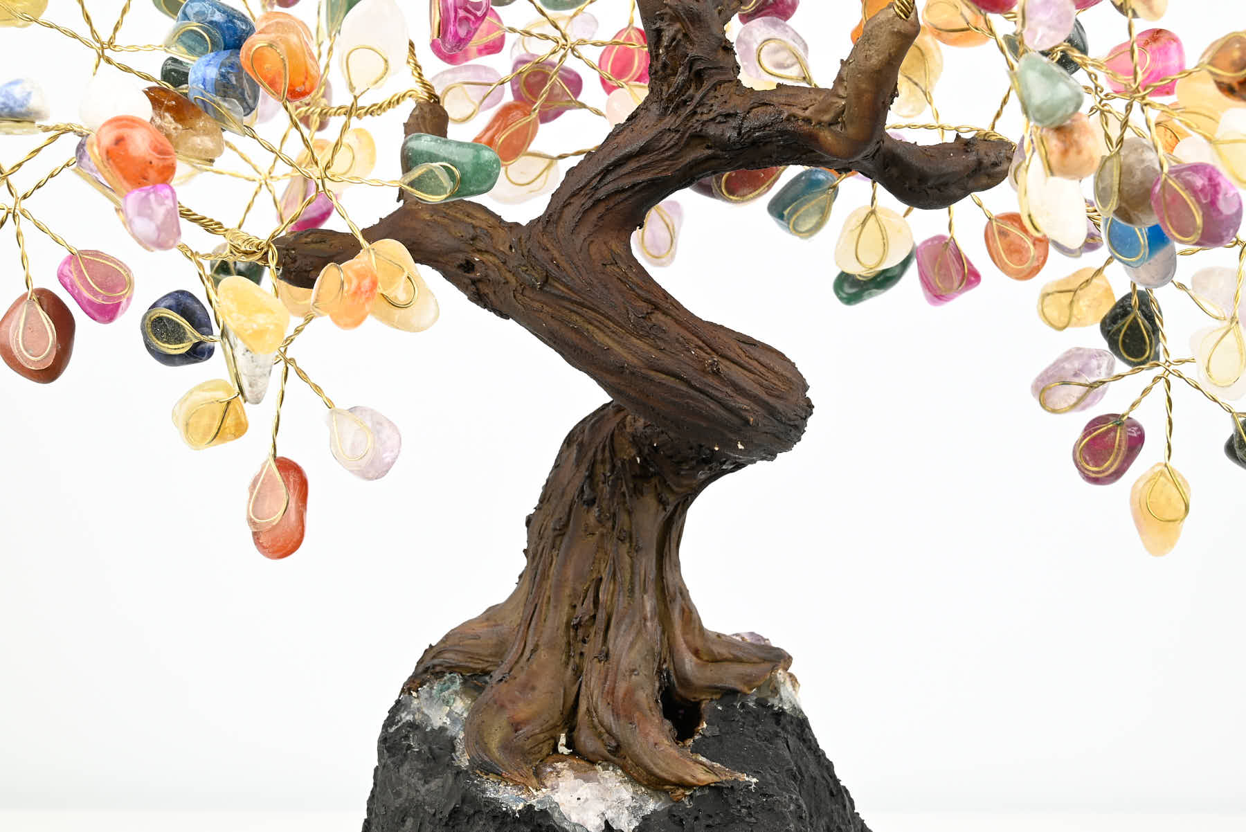 Handmade 36cm Tall Gemstone Tree with Amethyst base and 180 Mixed gems - #TRMIXE-36004