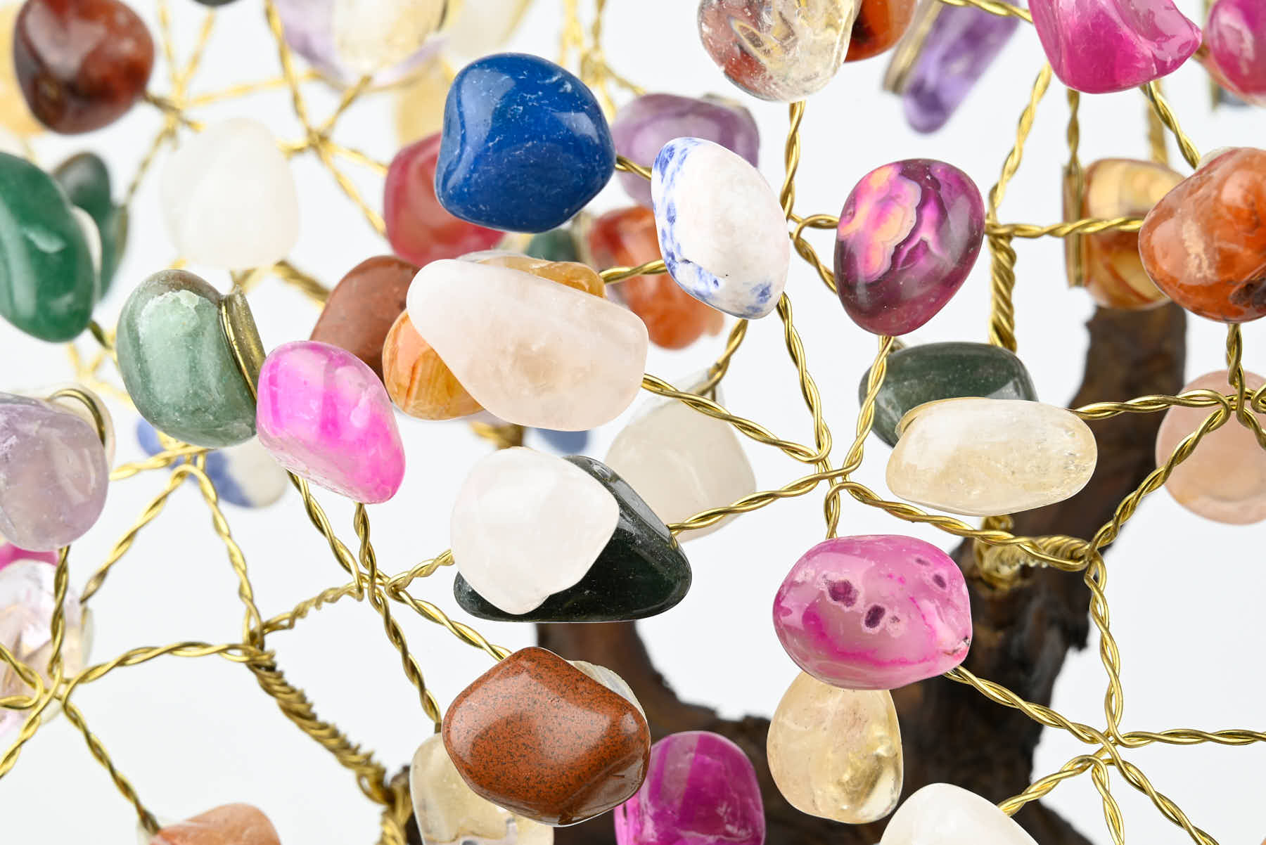 Handmade 36cm Tall Gemstone Tree with Amethyst base and 180 Mixed gems - #TRMIXE-36005