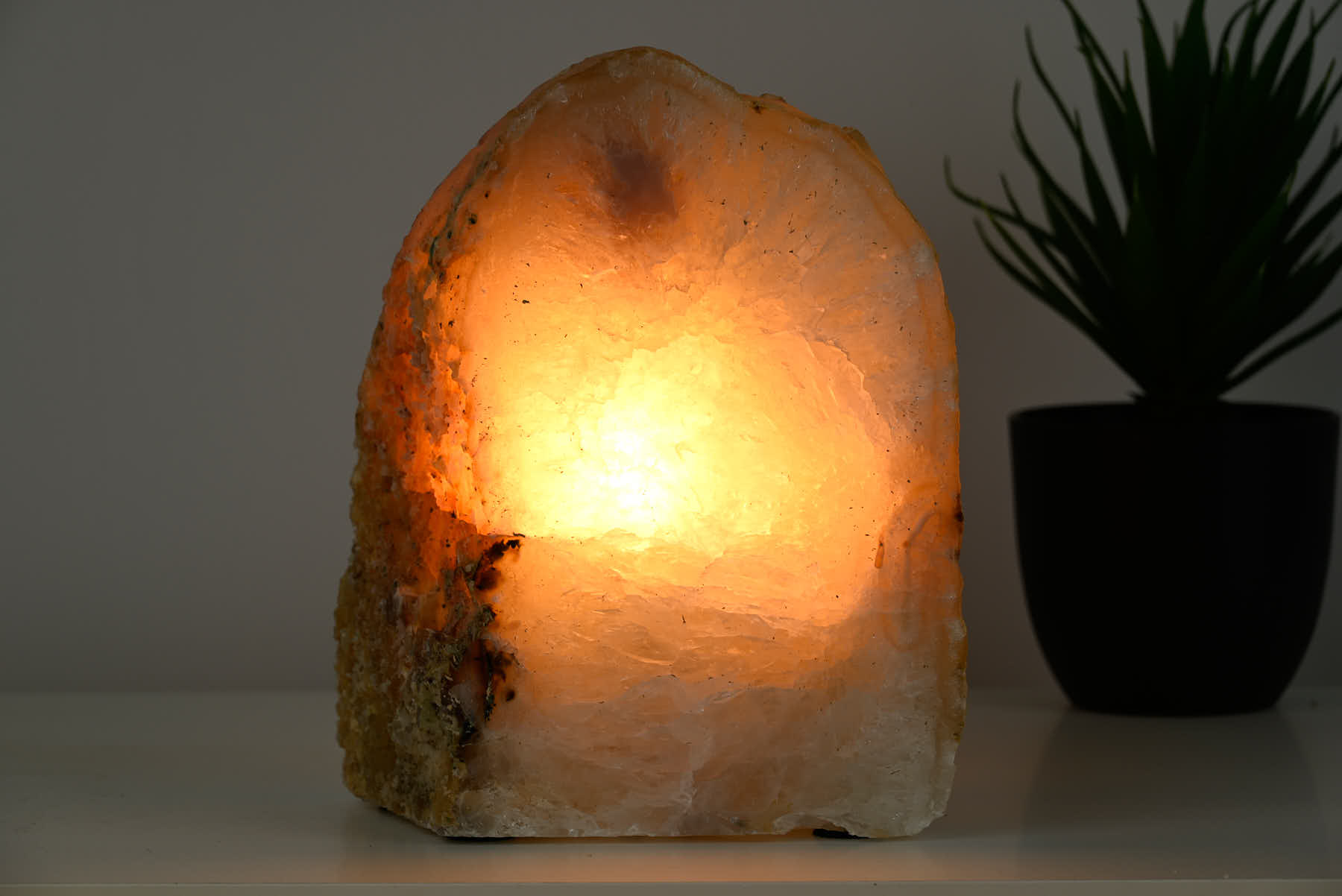 Natural Agate Night Lamp - 20cm tall - #LANATU-38037