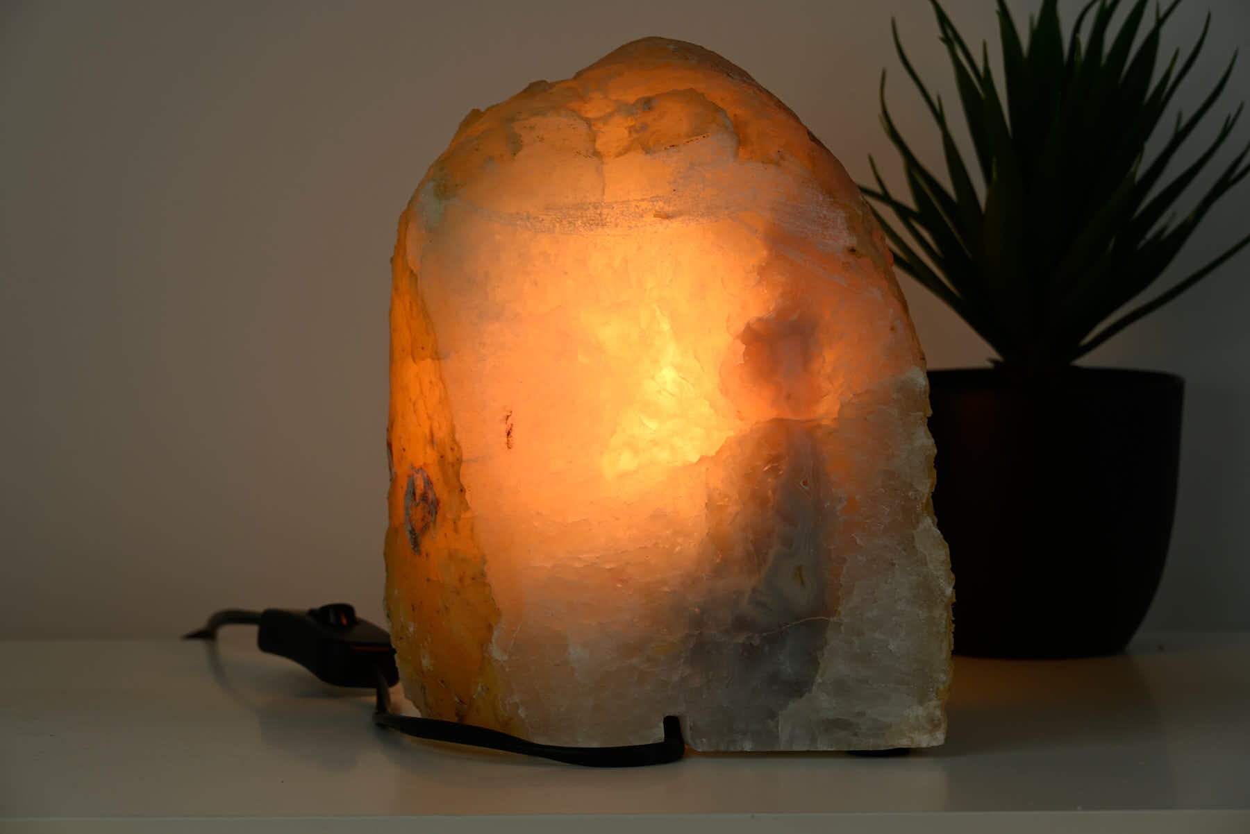 Natural Agate Night Lamp - 20cm tall - #LANATU-38037