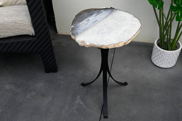 Natural Agate Sidetable - 56cm Tall - #TANATU-15001