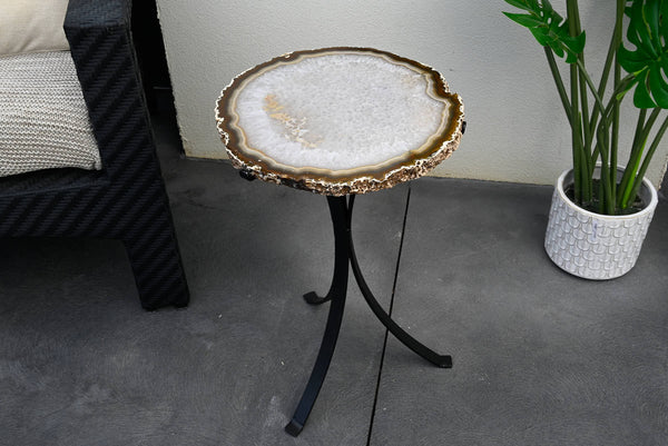 Natural Agate Sidetable - 56cm Tall - #TANATU-15002