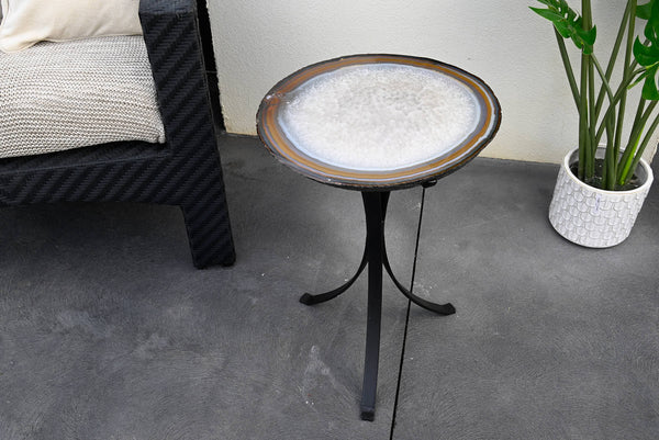 Natural Agate Sidetable - 56cm Tall - #TANATU-15003