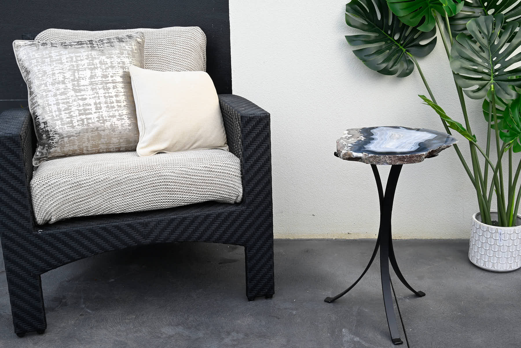 Blue Agate Sidetable - 56cm Tall - #TABLUE-15003